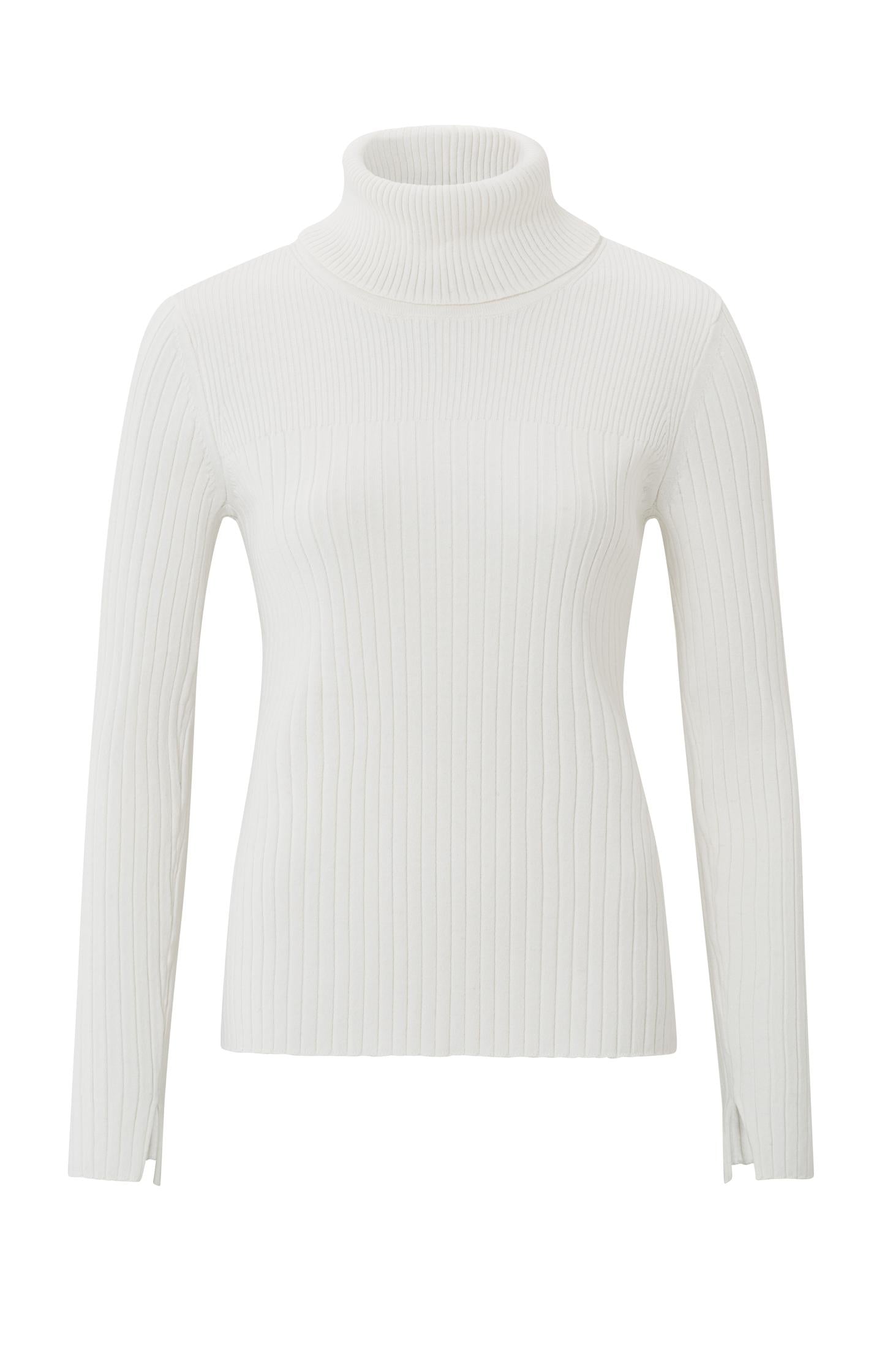 Sweater with removable collar, long sleeves and rib details - Type: product