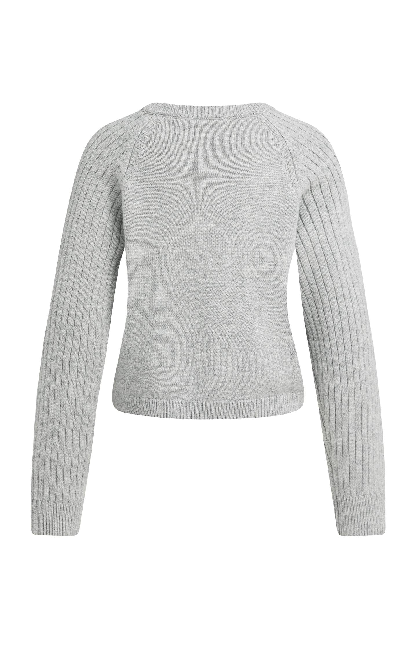 Sweater with ribbed sleeves and button details