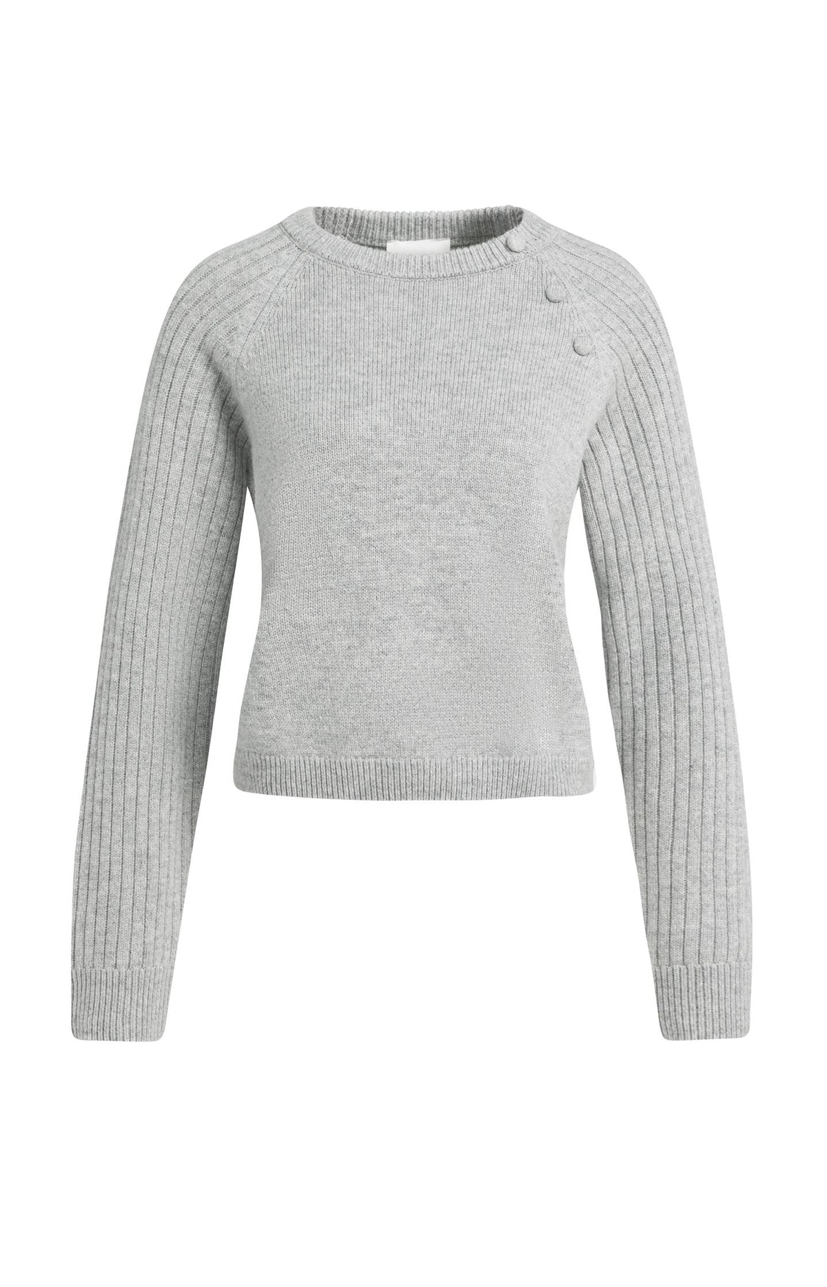 Sweater with ribbed sleeves and button details - Type: product
