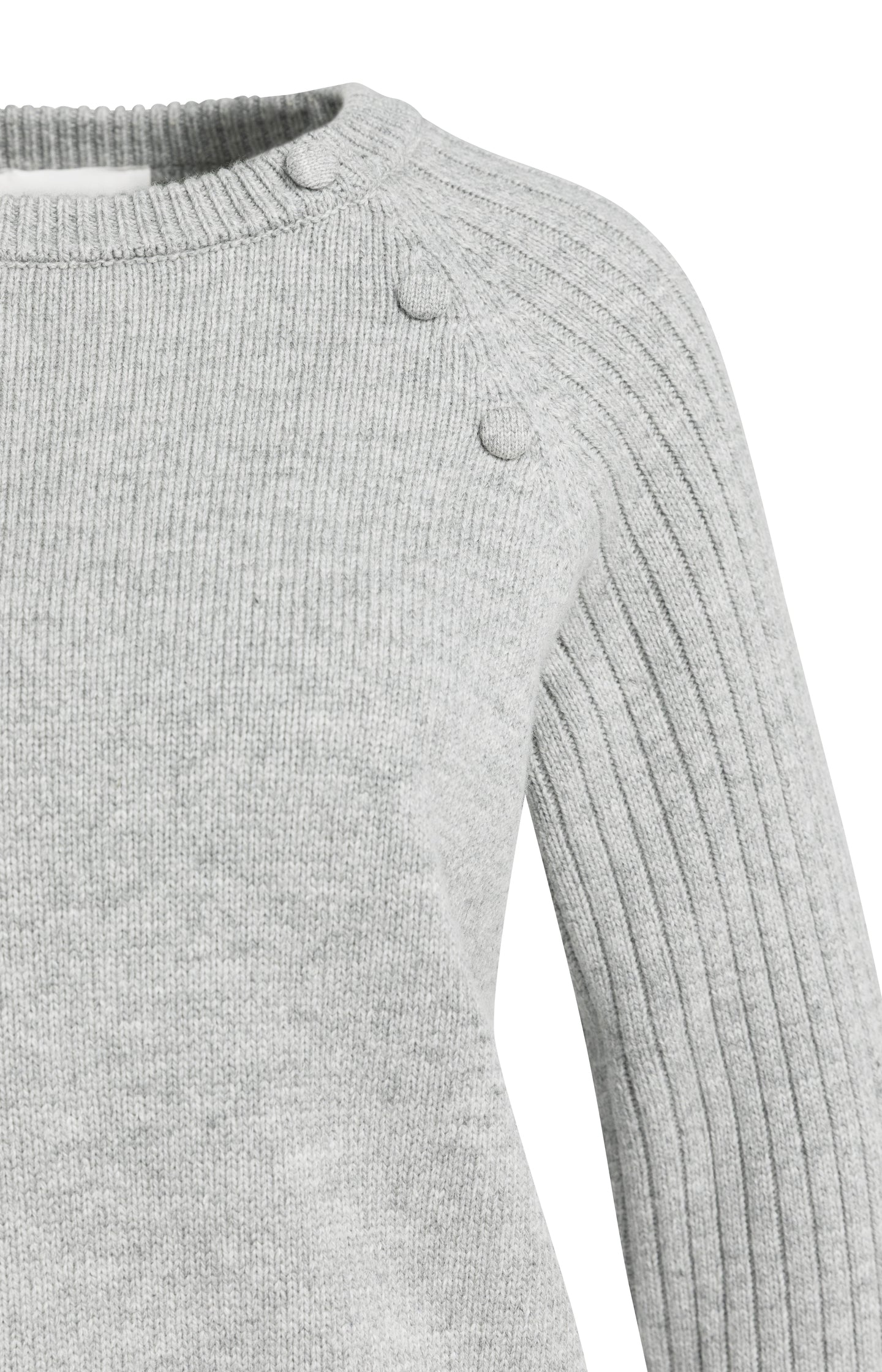 Sweater with ribbed sleeves and button details