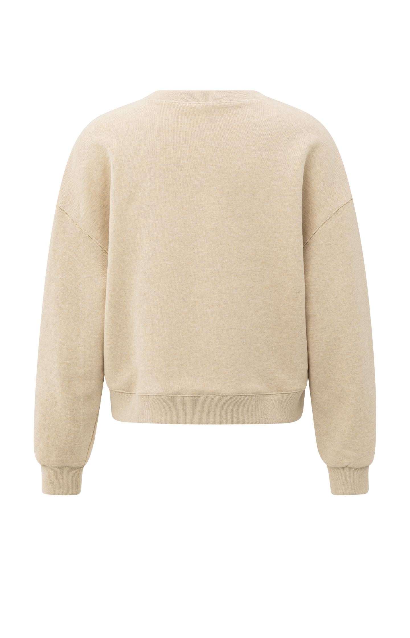 Sweater with round neck and dropped shoulders