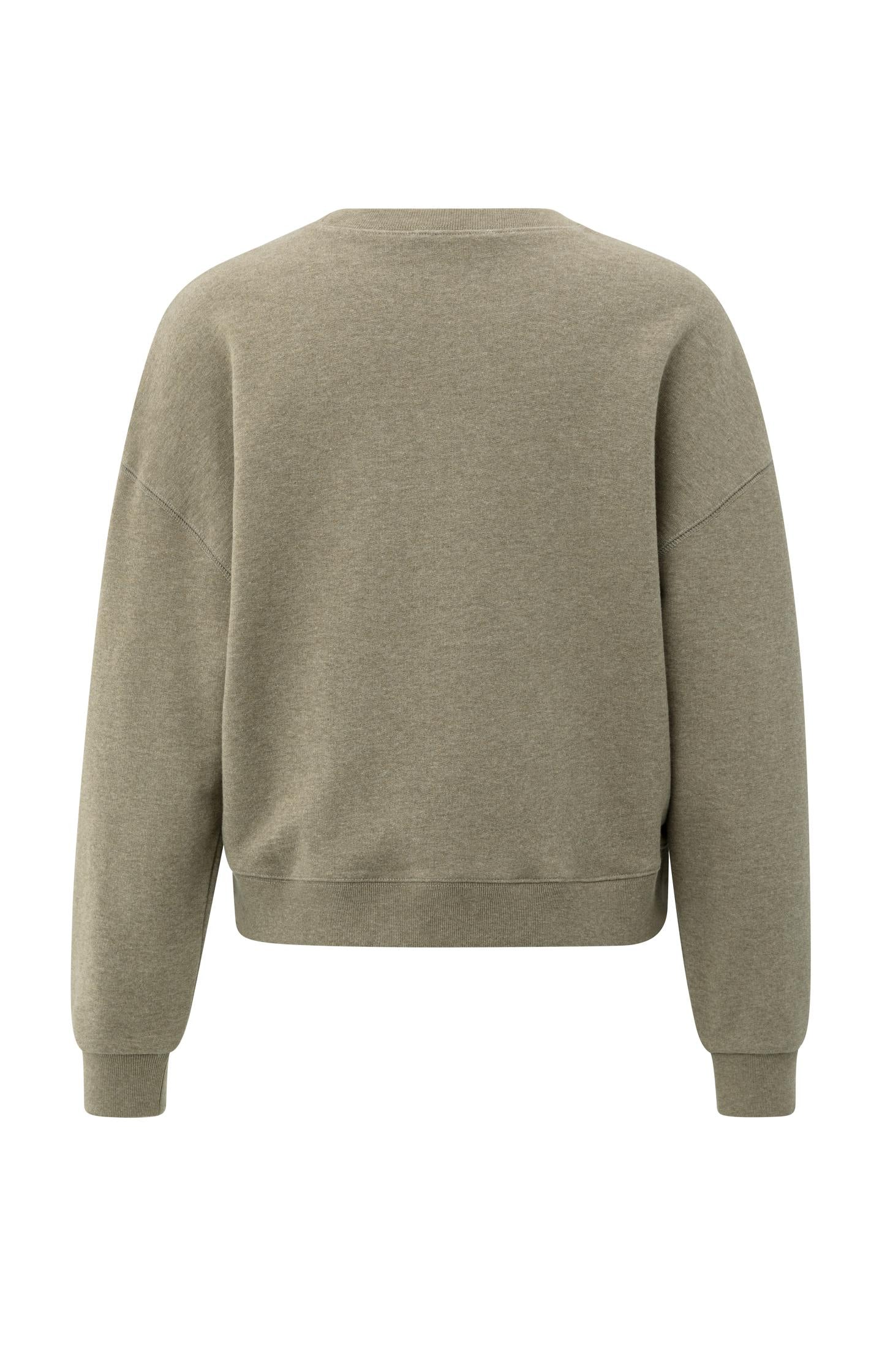 Sweater with round neck and dropped shoulders