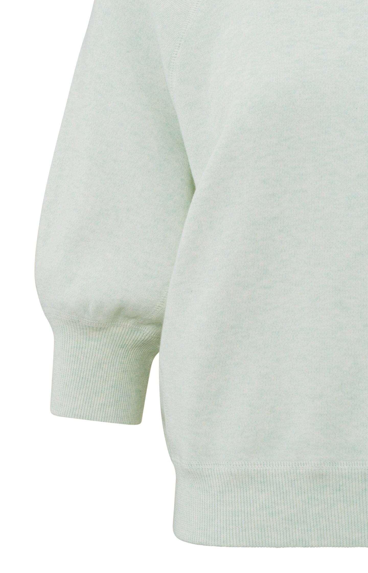 Sweater with round neck and half long raglan sleeves