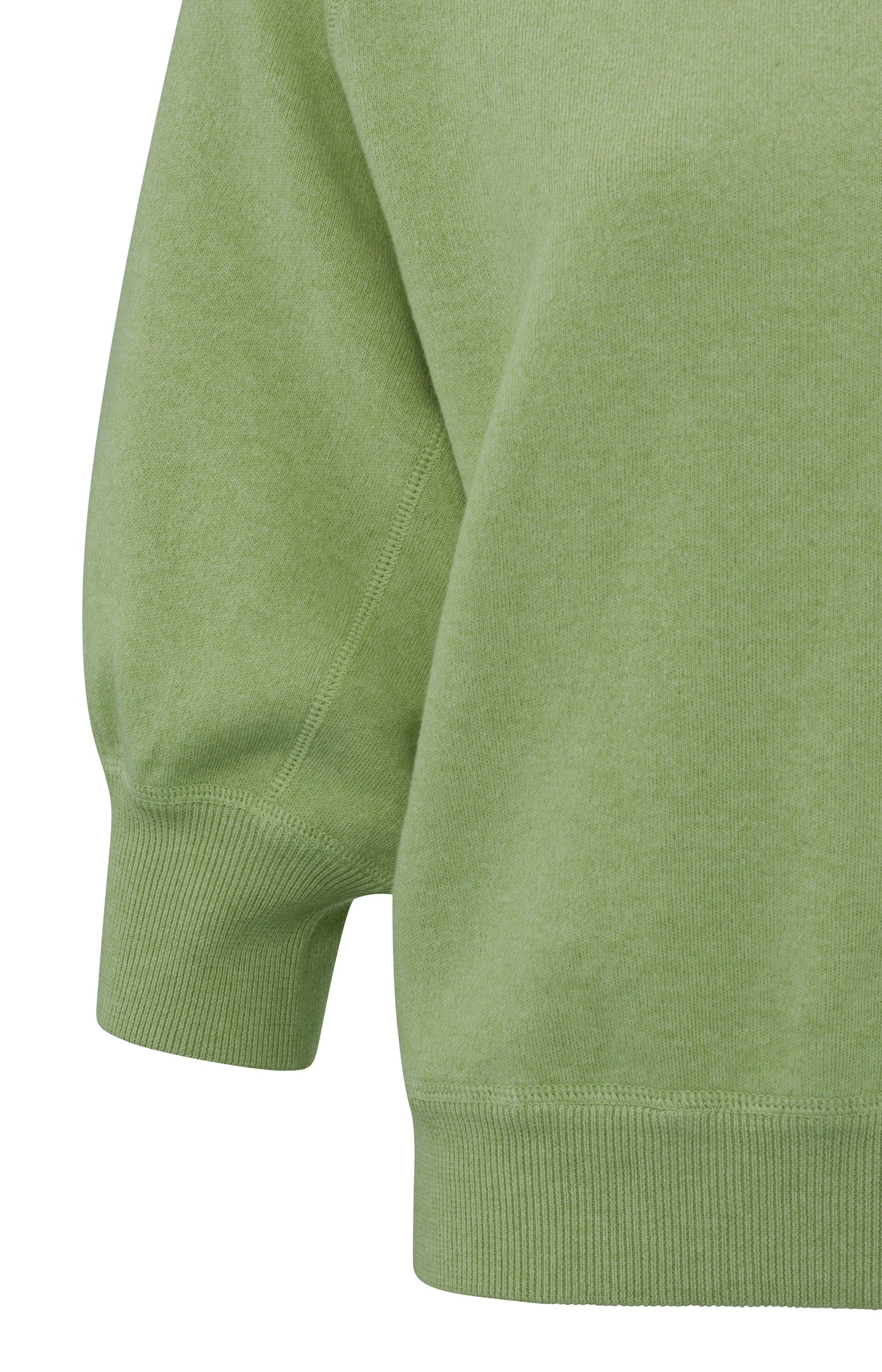 Sweater with round neck and half long raglan sleeves