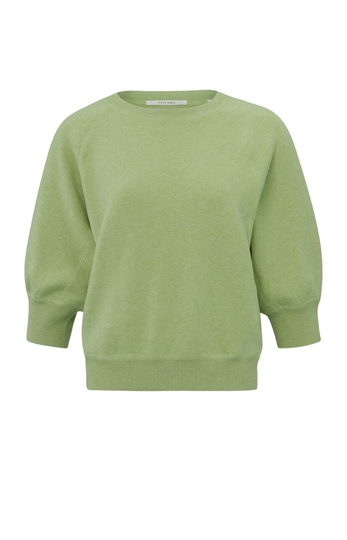 Sweater with round neck and half long raglan sleeves - Type: product