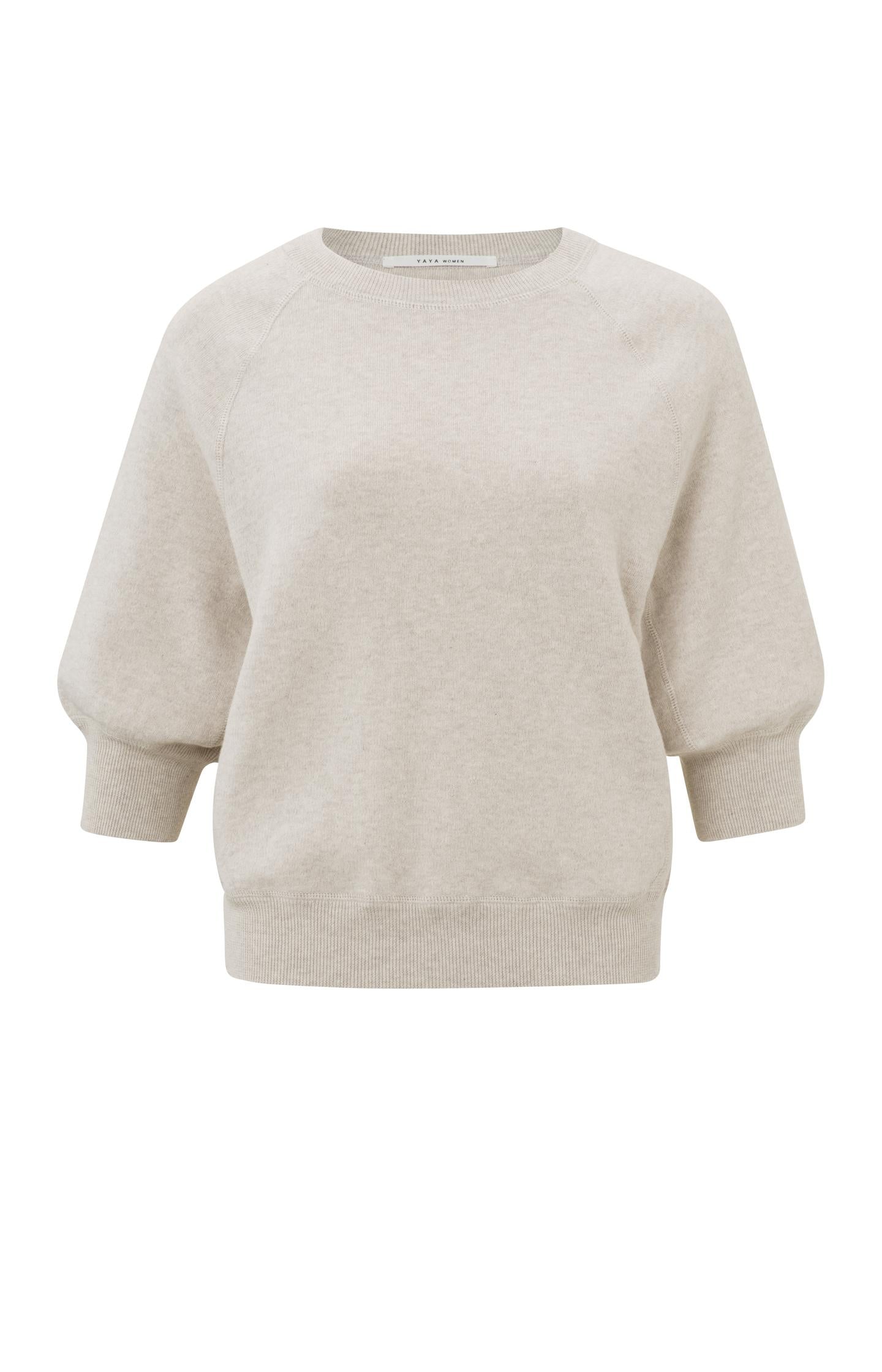 Sweater with round neck and mid-length raglan sleeves - Type: product