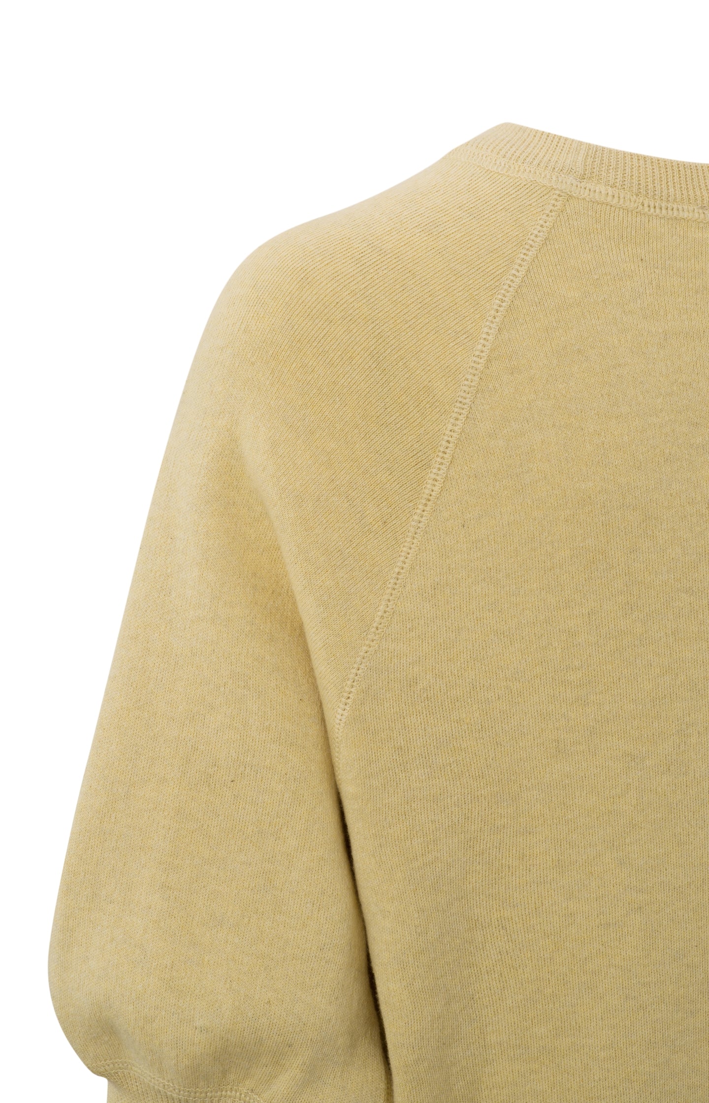 Sweater with round neck and mid-length raglan sleeves