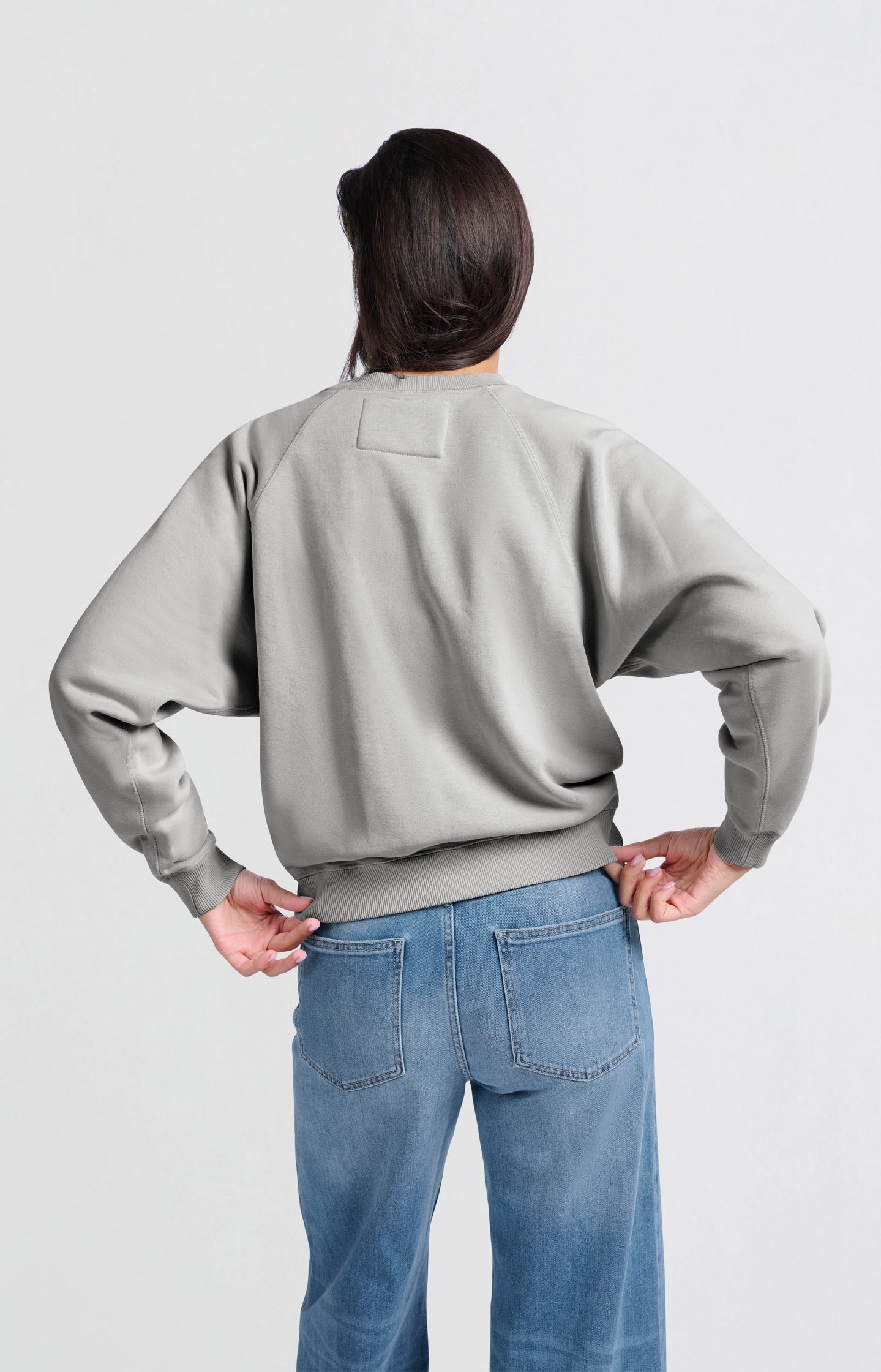 Sweater with round neck and raglan sleeves