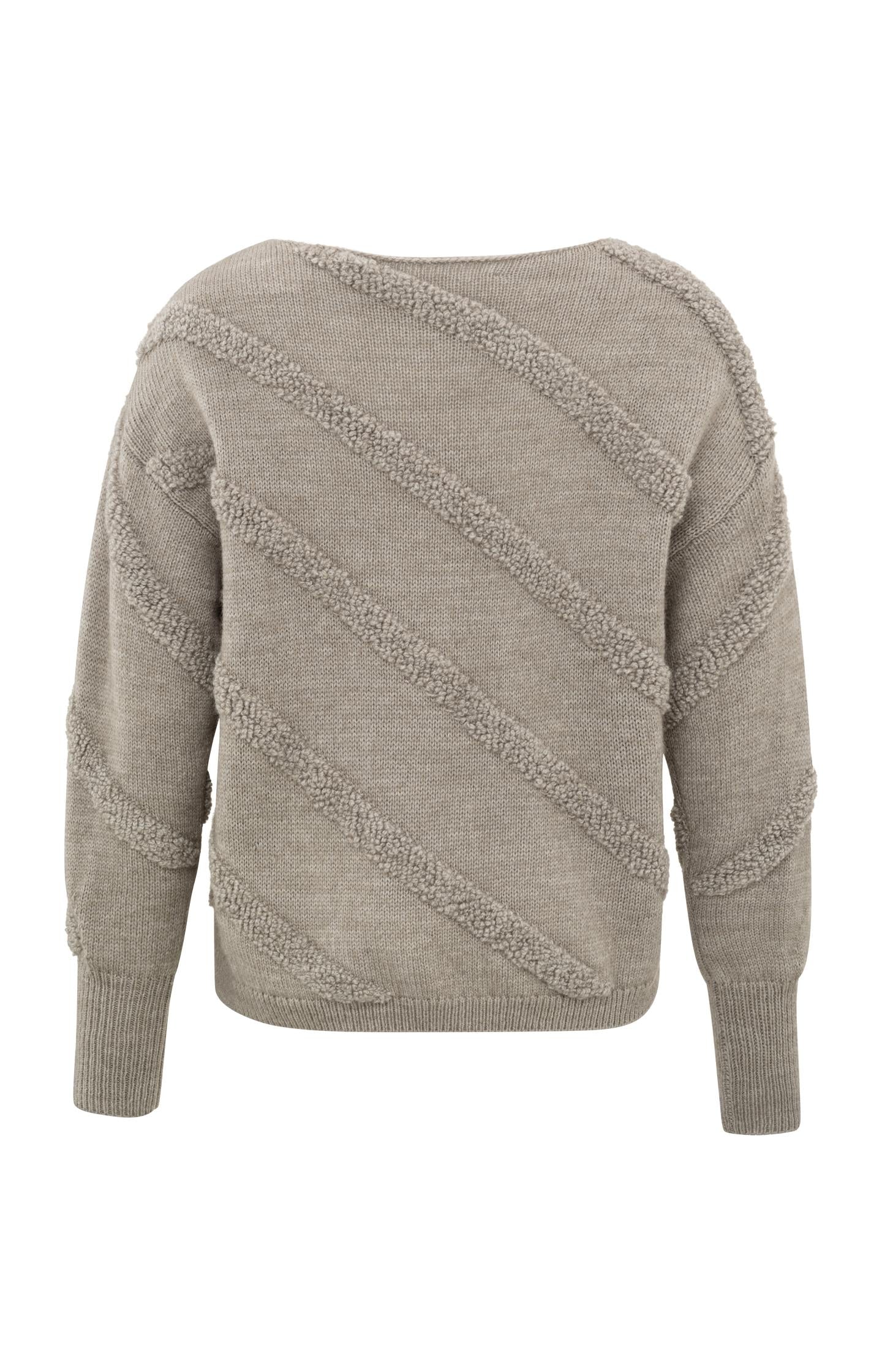 Sweater with round neck, long sleeves and diagonal details