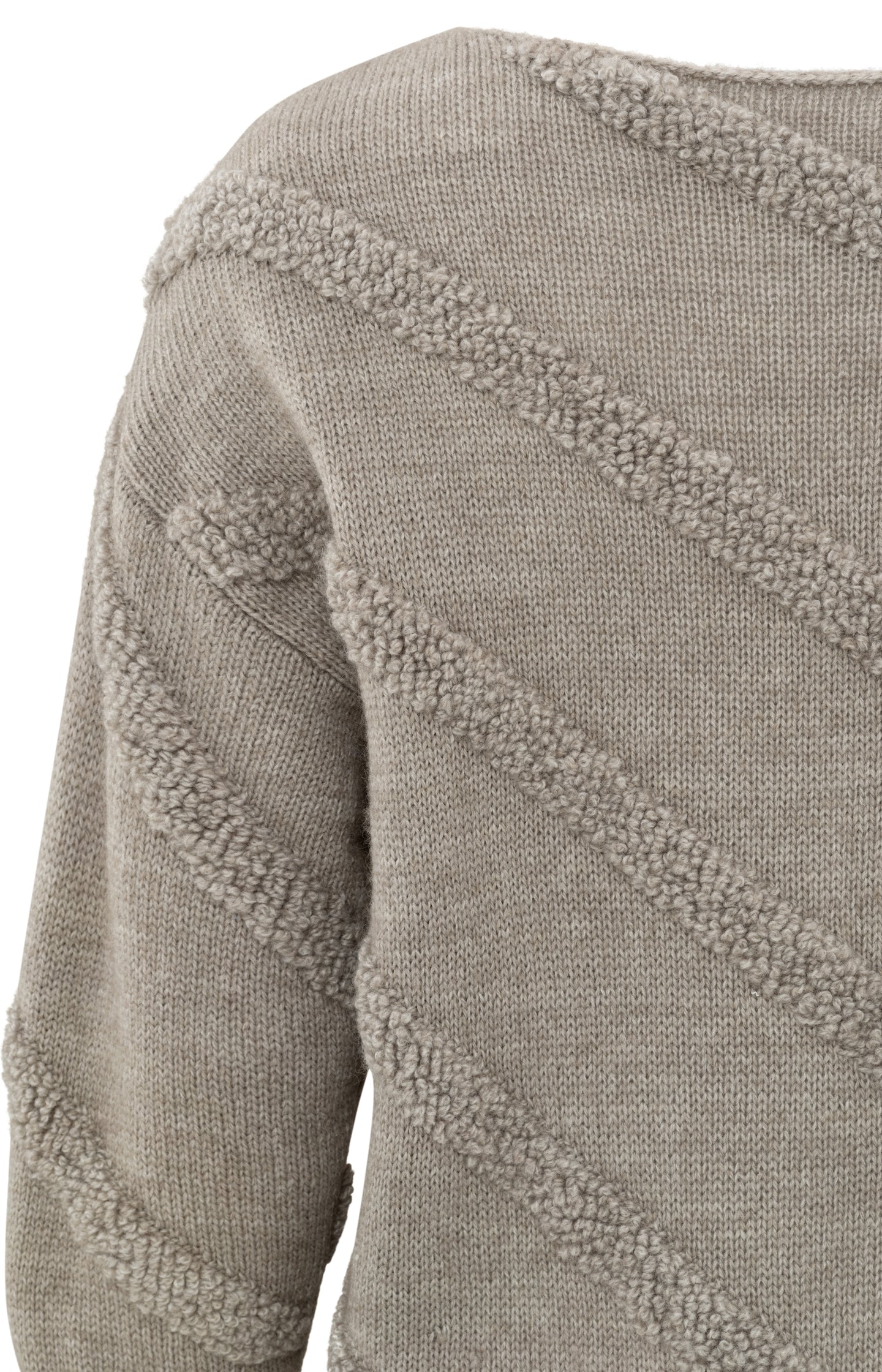 Sweater with round neck, long sleeves and diagonal details