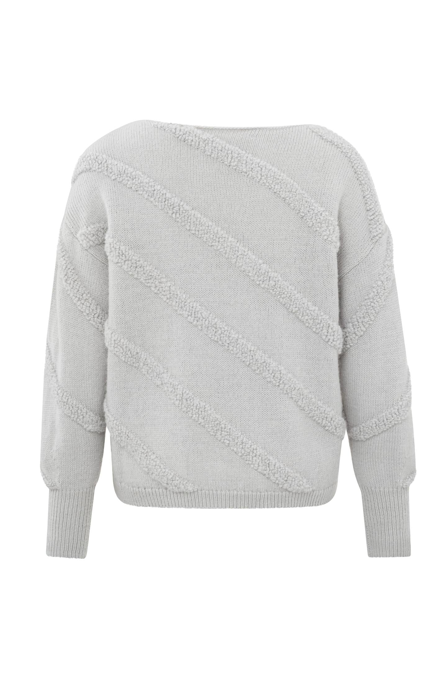 Sweater with round neck, long sleeves and diagonal details