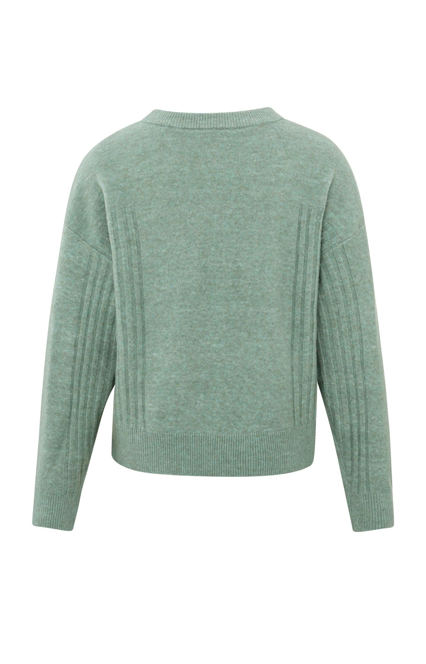 Sweater with round neck, long sleeves and rib detail