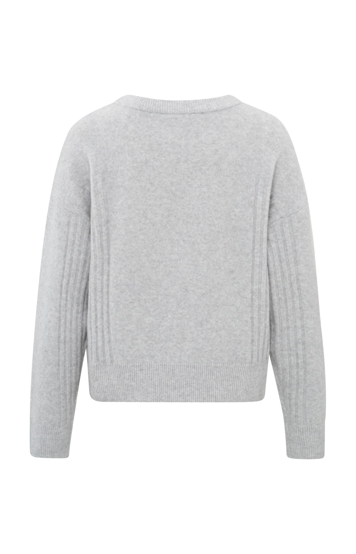 Sweater with round neck, long sleeves and rib detail