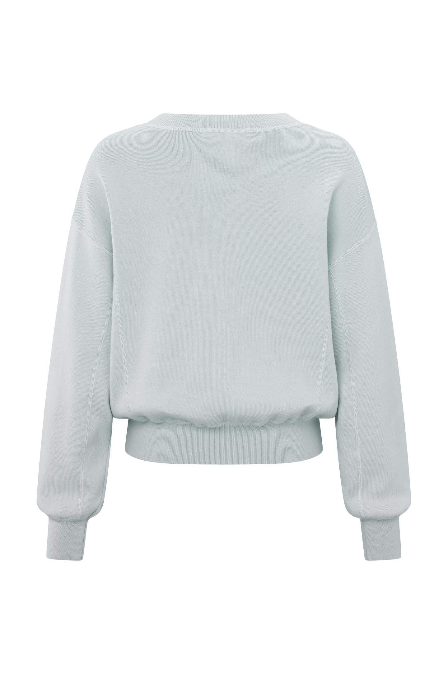 Sweater with round neck, long sleeves and seam details