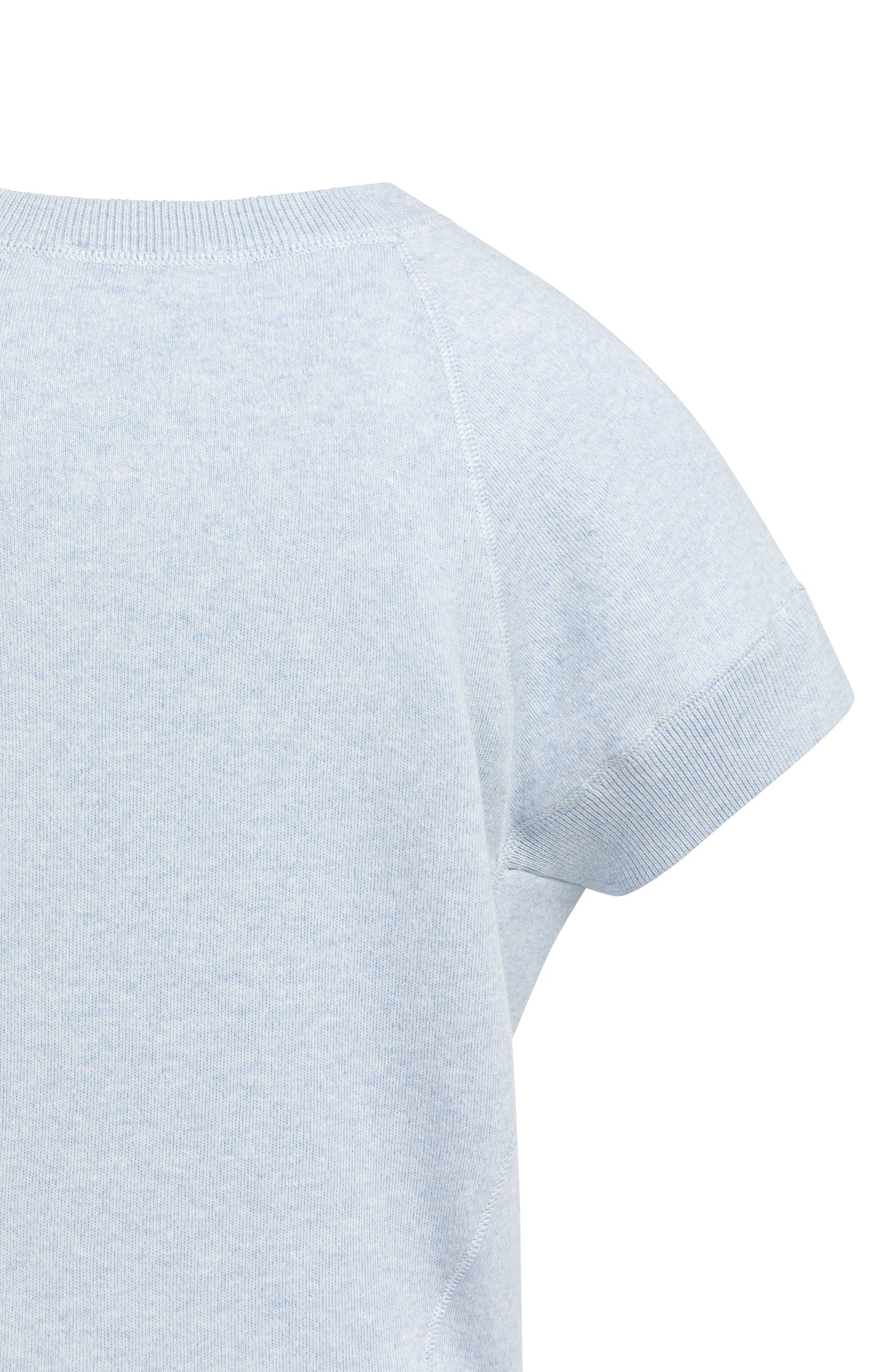 Sweater with short sleeves and stitch details