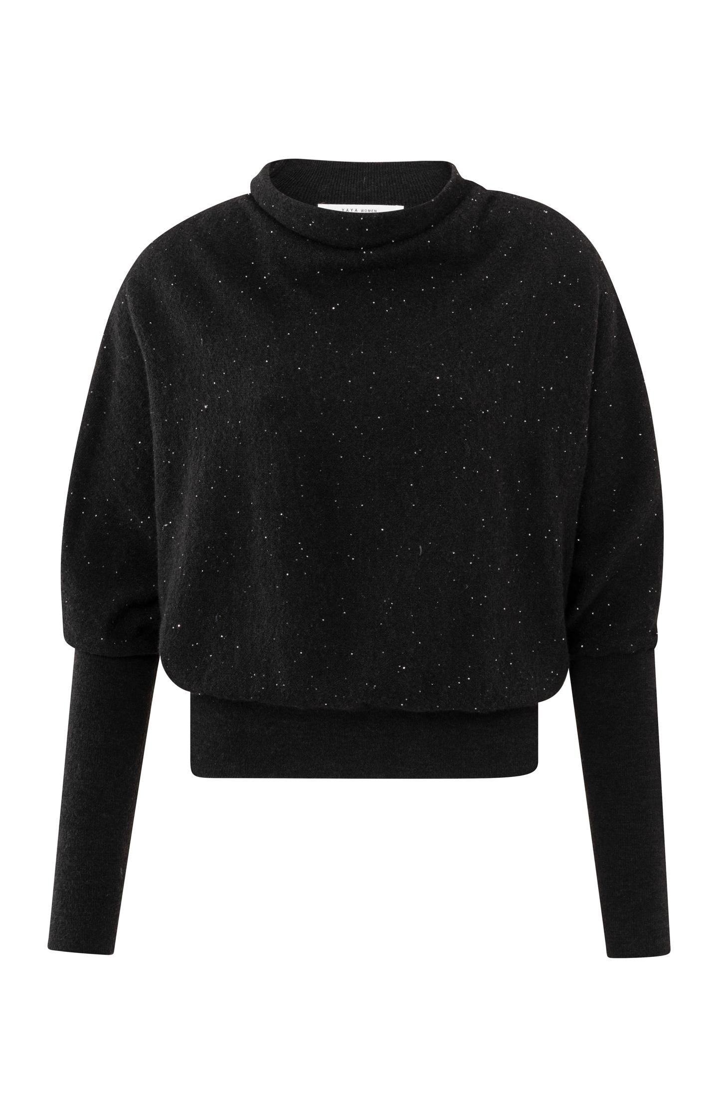 Sweater with turtleneck, batwing sleeves and glitter sequins - Type: product