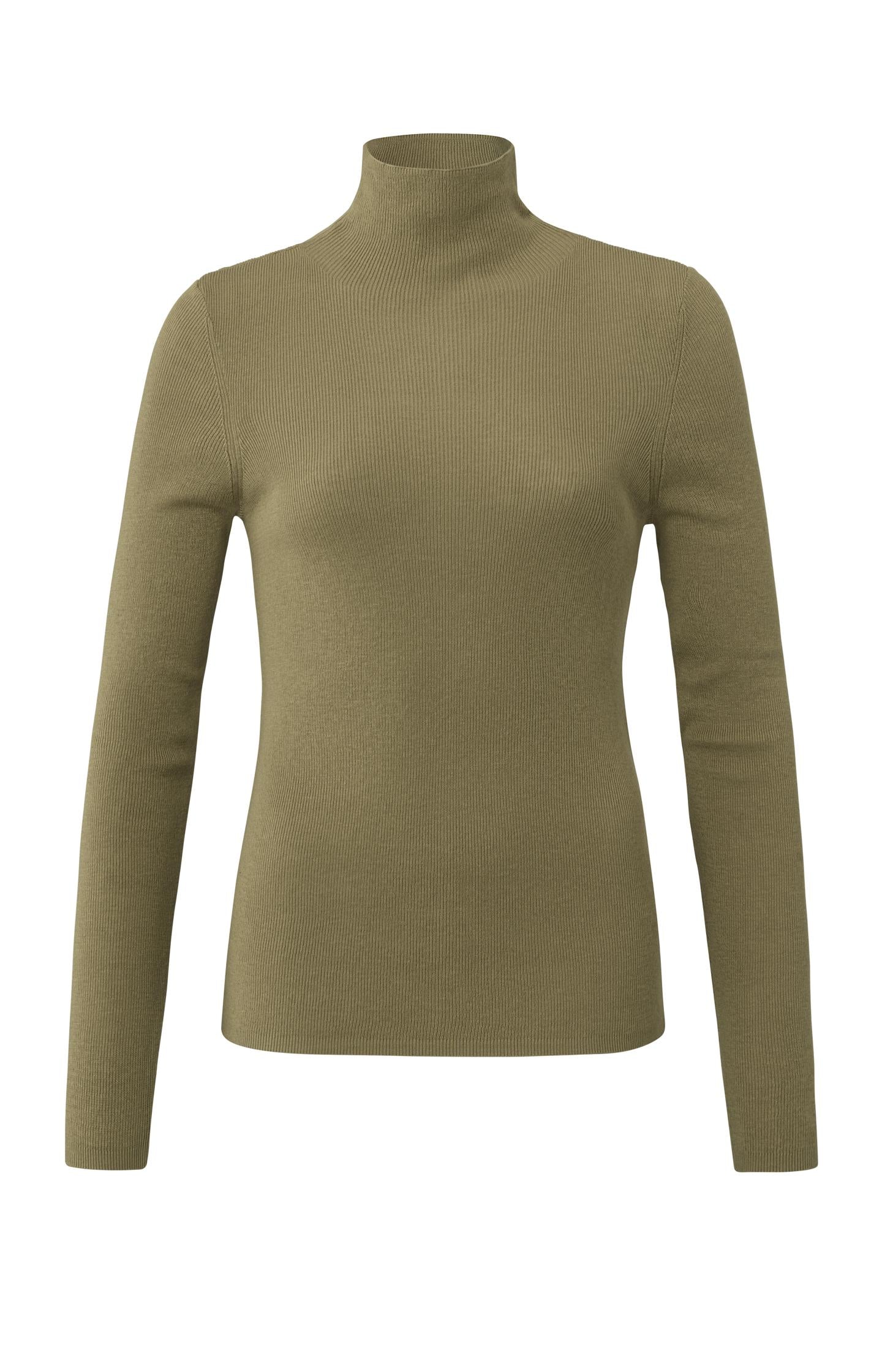 Sweater with turtleneck, long sleeves and ribbed details - Type: product