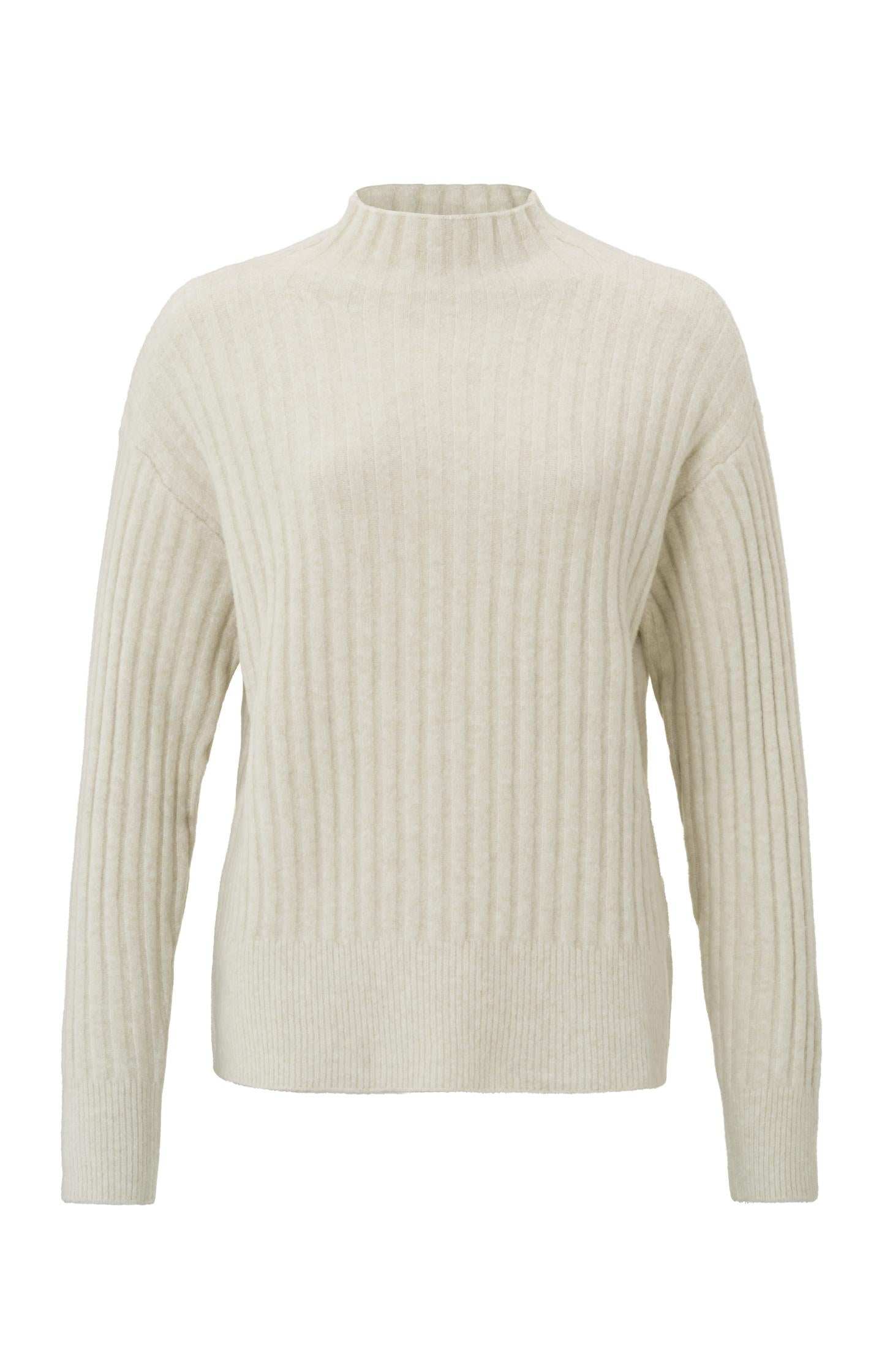 Sweater with turtleneck, long sleeves and ribbed details - Type: product