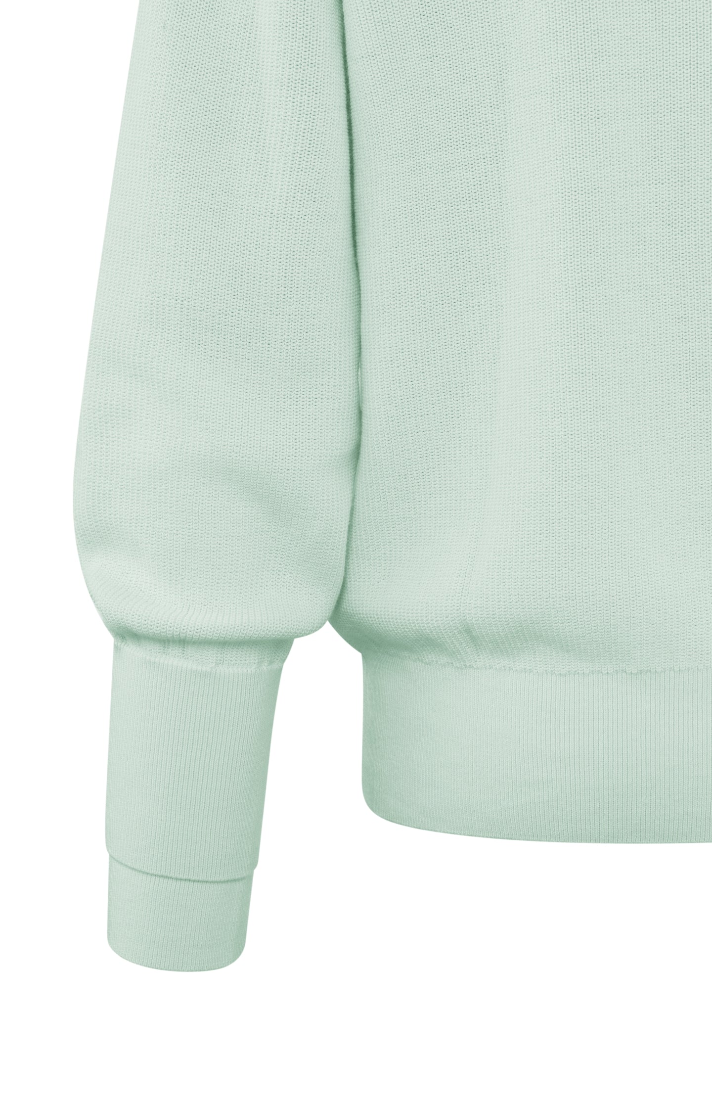 Sweater with V-neck and long sleeves with sleeve detail - Hint Of Mint Green