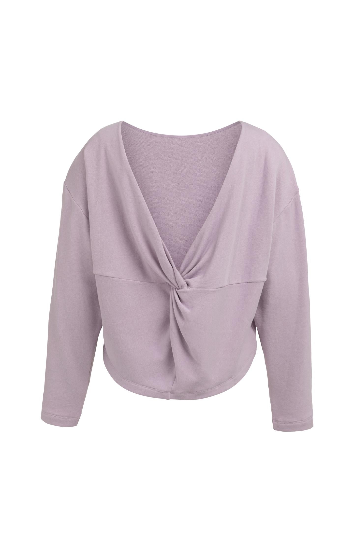 Sweater with V-neck and twisted detail at the back