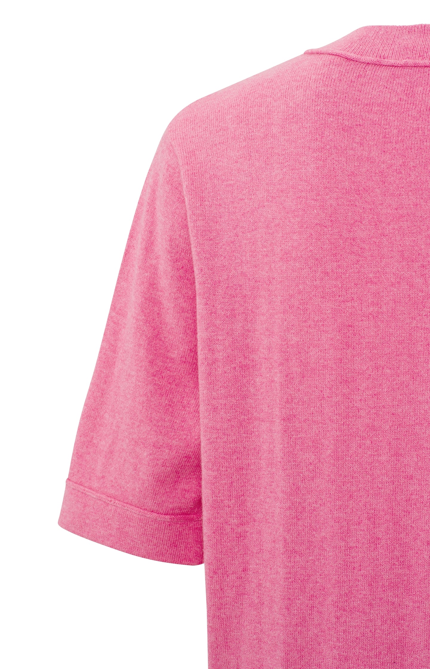 Sweater with V-neck, mid-length sleeves and seam details