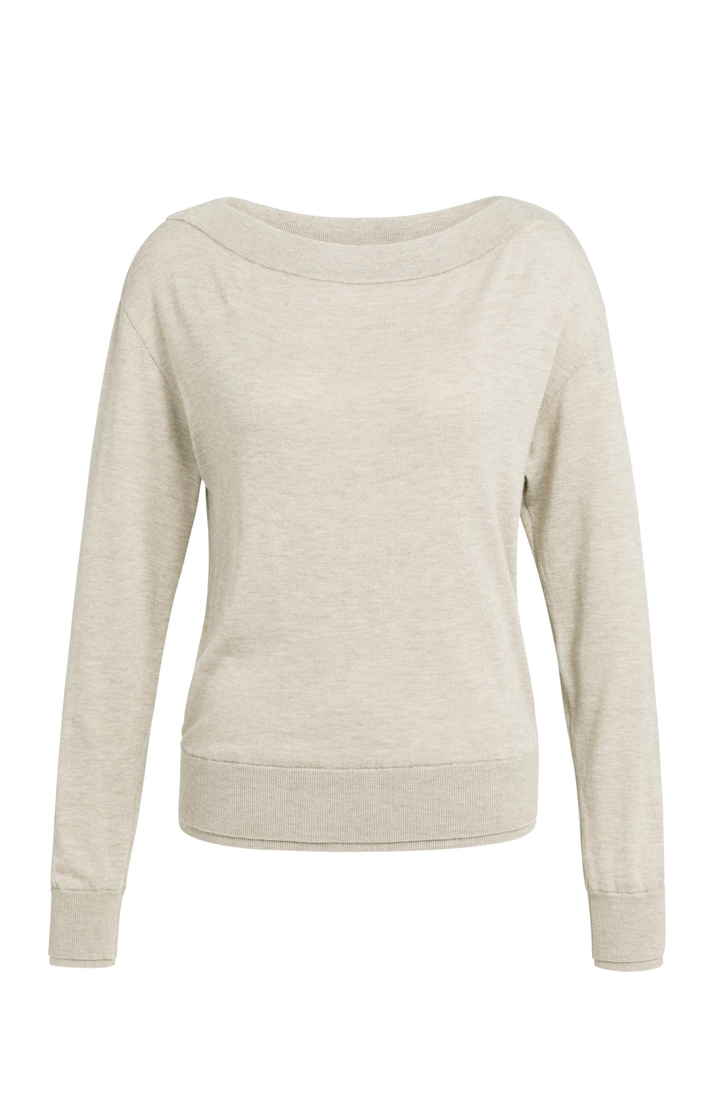 Sweater with wide boat neck and long sleeves - Type: lookbook