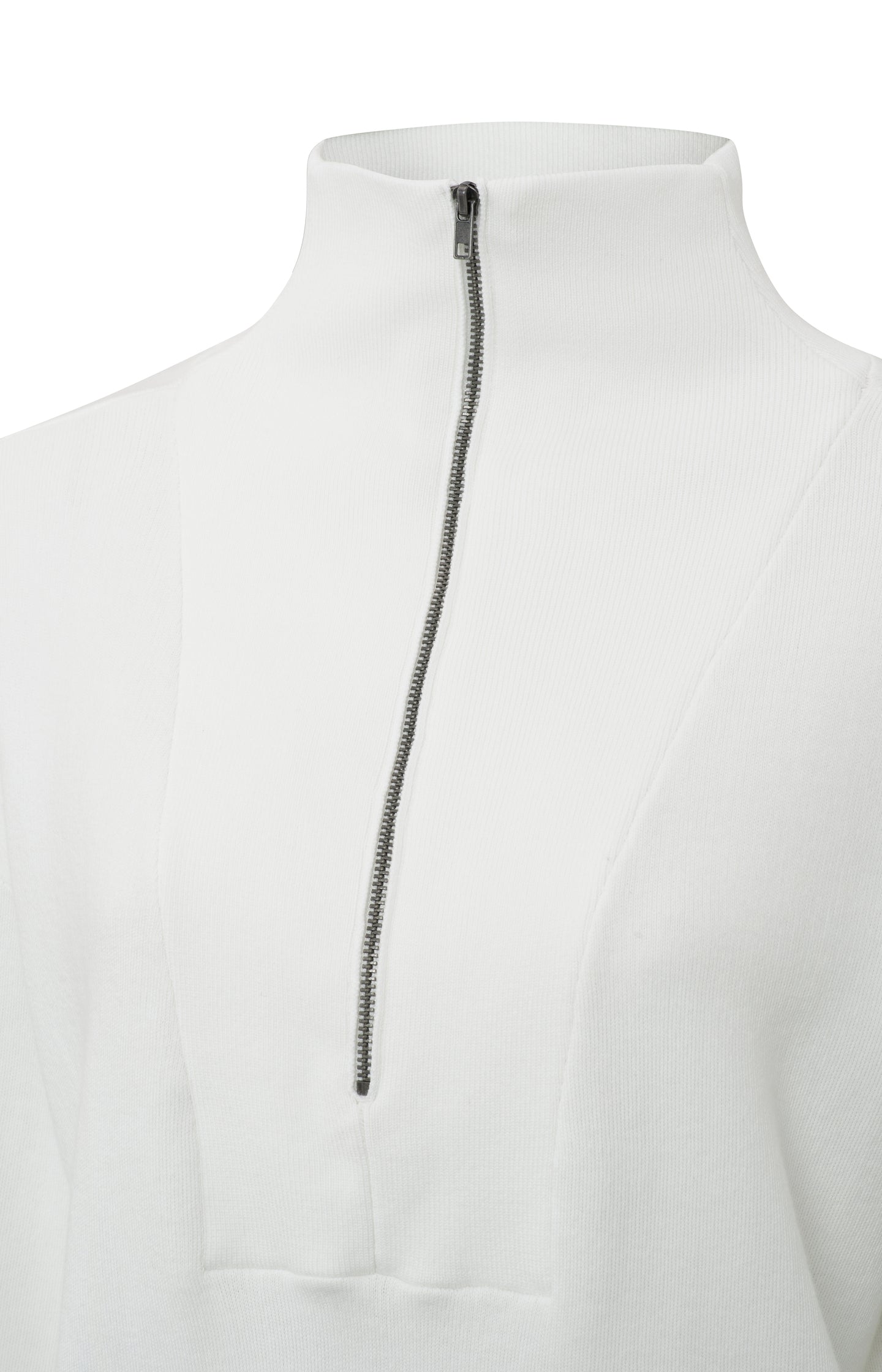 Sweater with zip collar, long sleeves and dropped shoulders