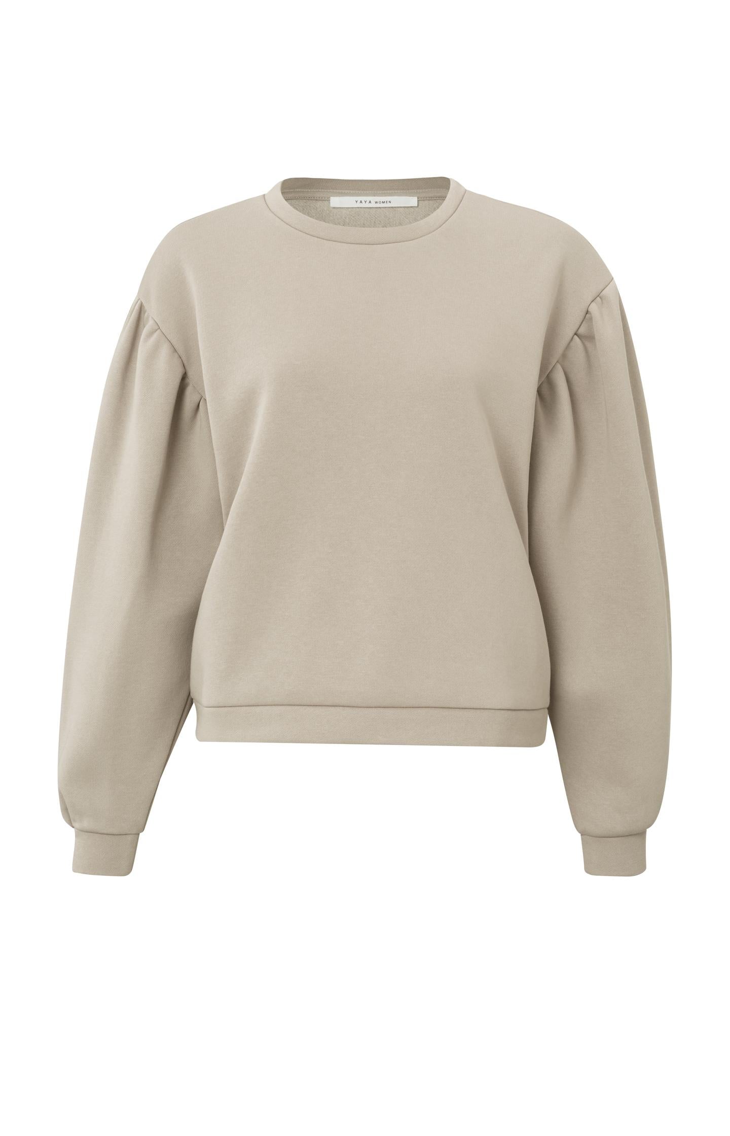 Sweatshirt with a round neck and long puff sleeves - Type: product