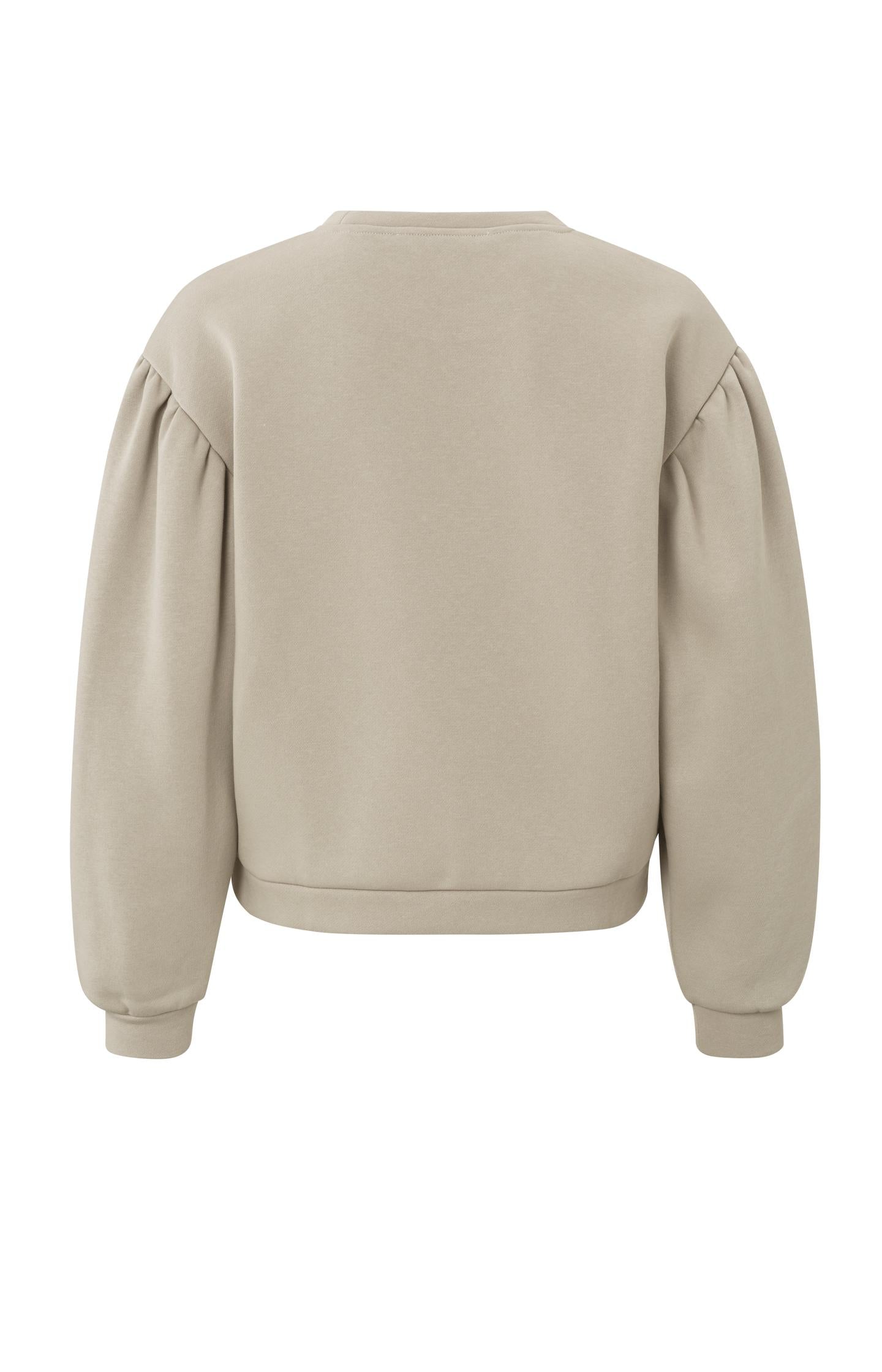 Sweatshirt with a round neck and long puff sleeves