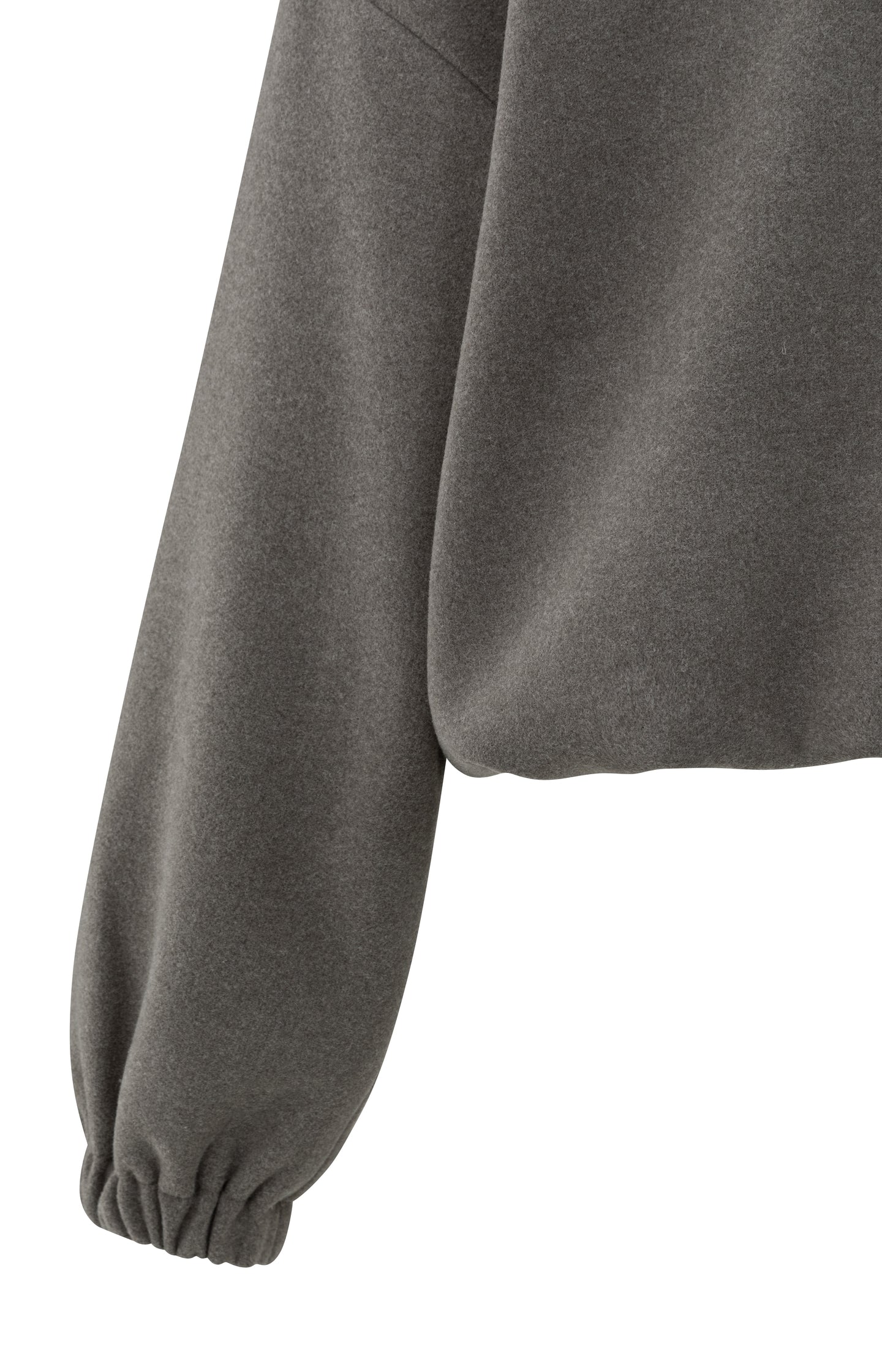 Sweatshirt with balloon sleeves and zip collar