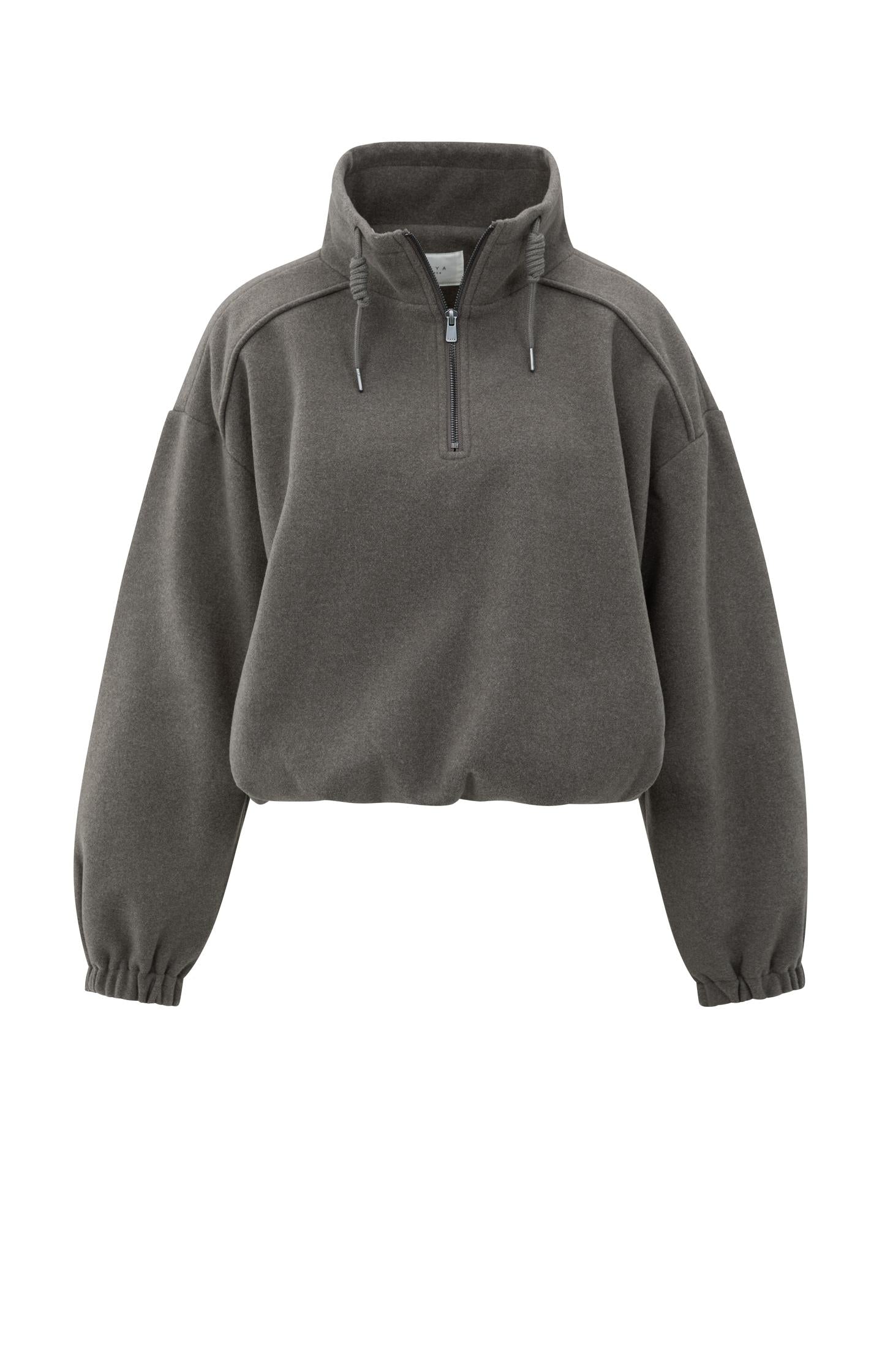 Sweatshirt with balloon sleeves and zip collar - Type: product