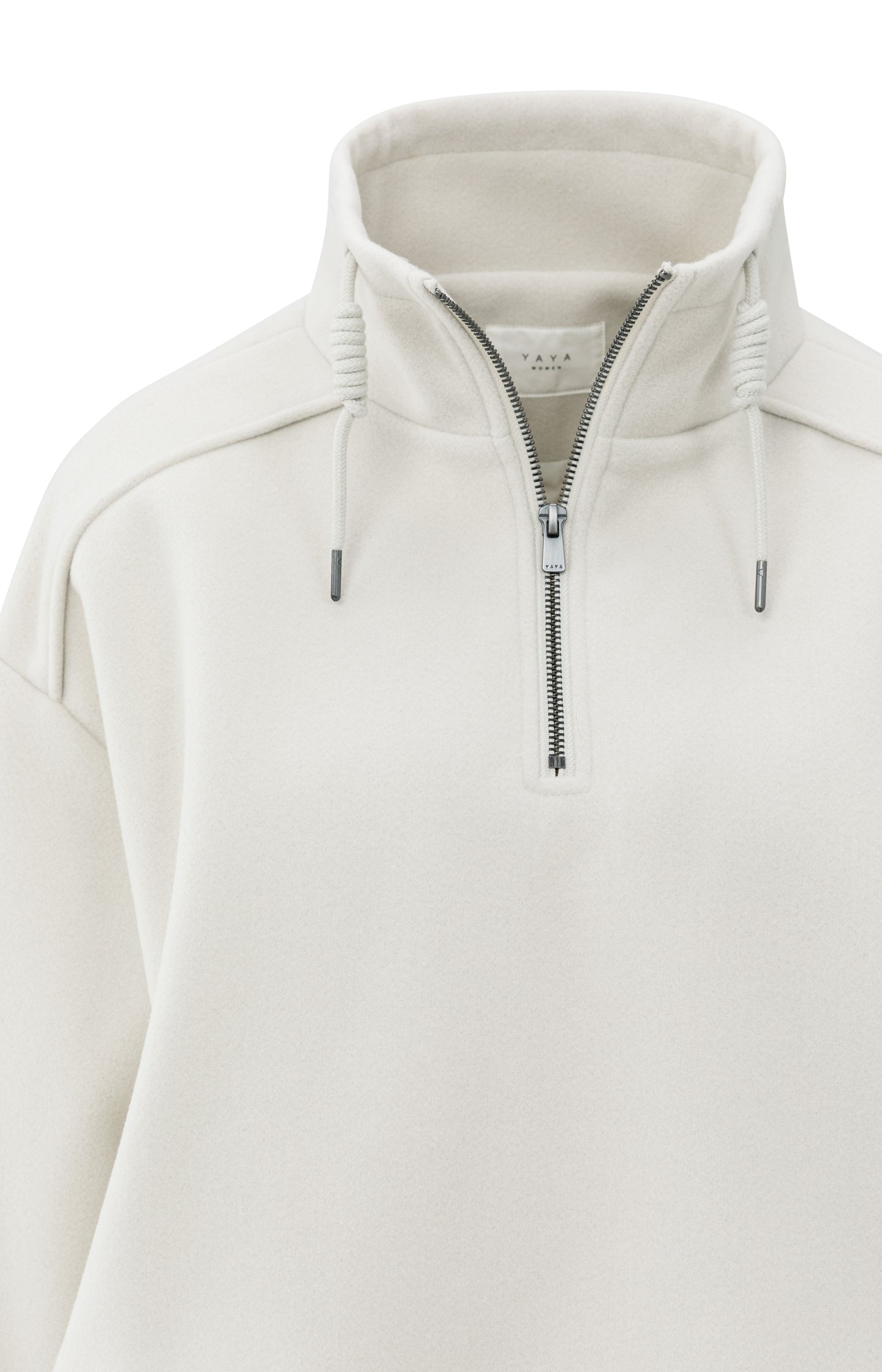 Sweatshirt with balloon sleeves and zip collar