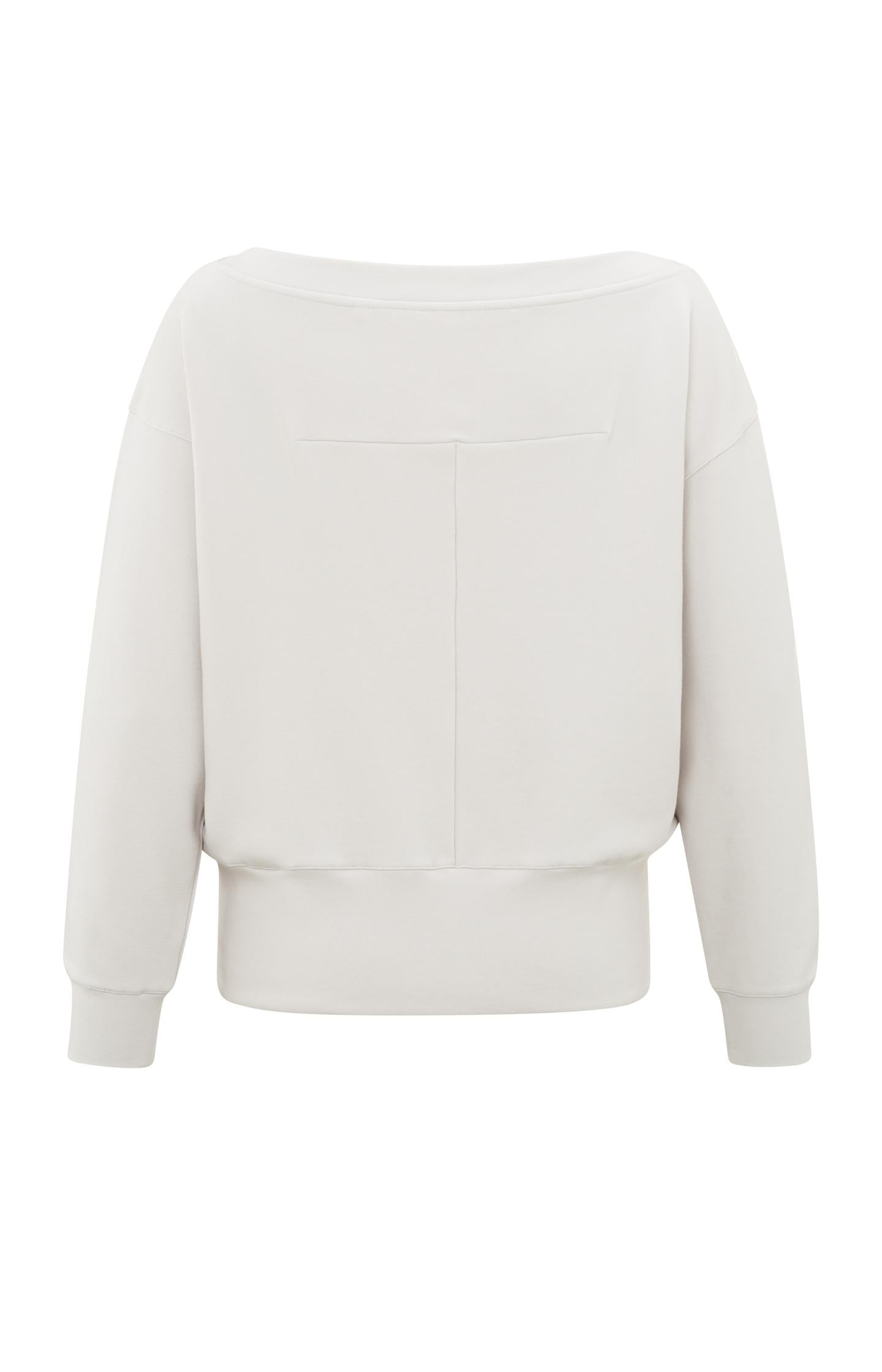 Sweatshirt with boatneck and long sleeves in regular fit