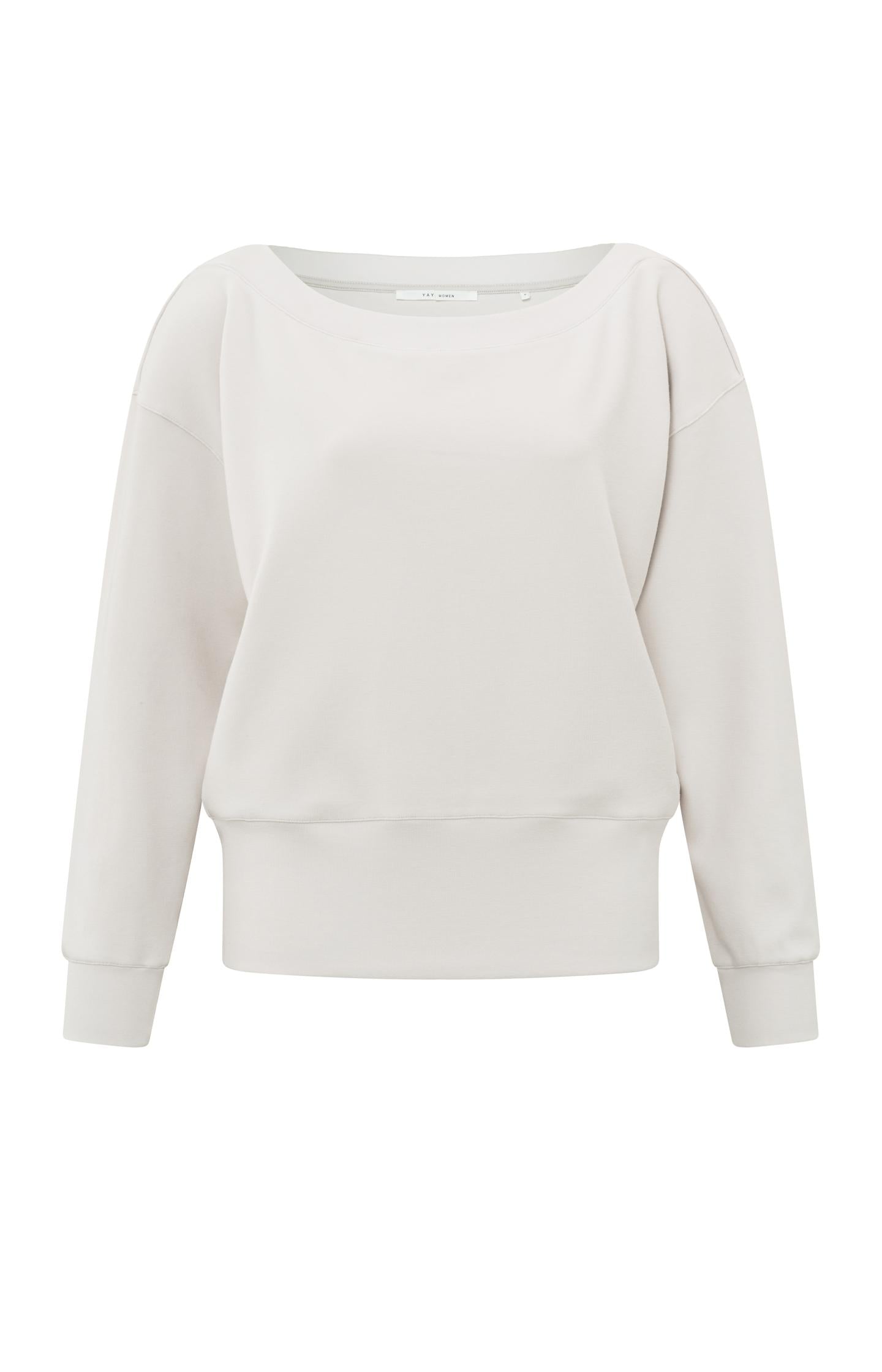 Sweatshirt with boatneck and long sleeves in regular fit - Type: product