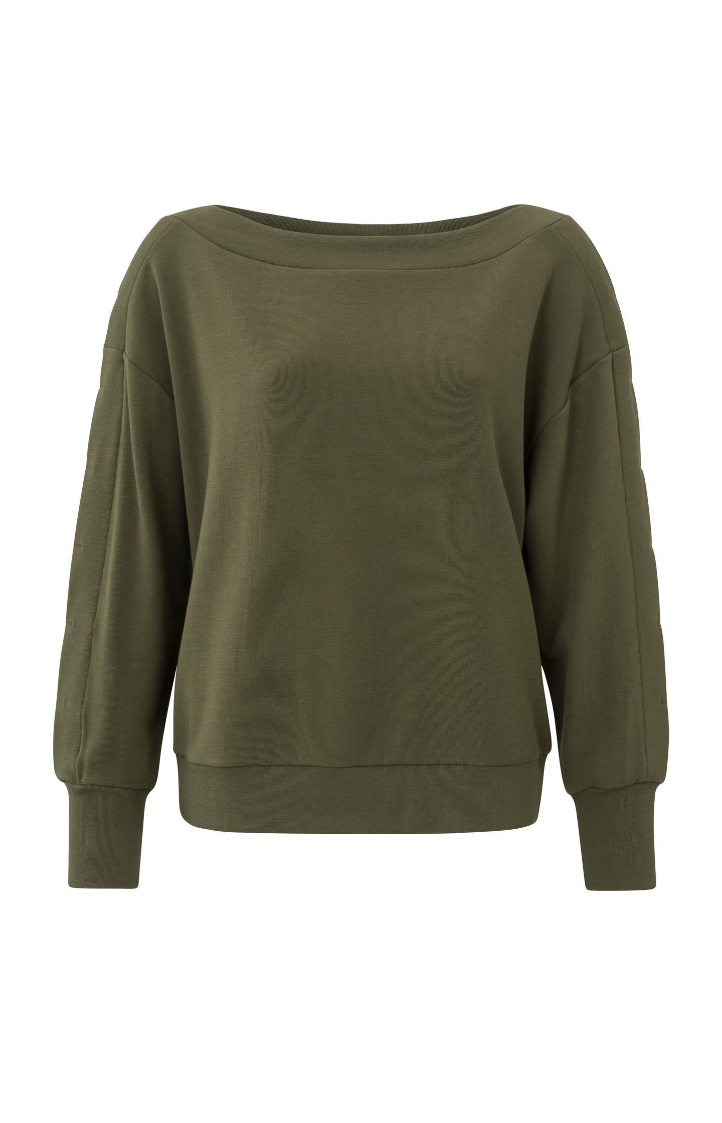 Sweatshirt with boatneck, long sleeves with detail - Type: product