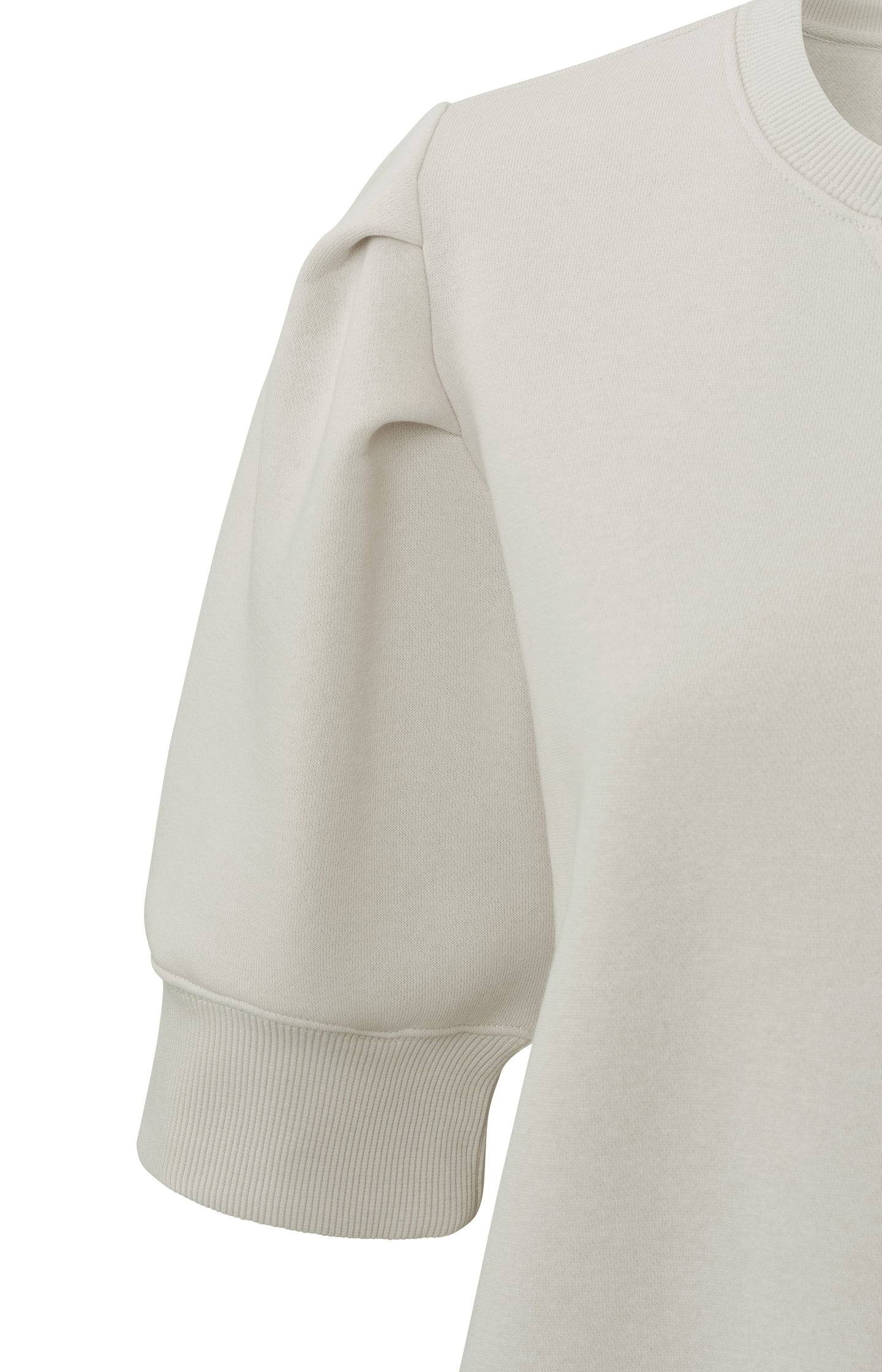 Sweatshirt with crewneck and mid-length, puffed sleeves