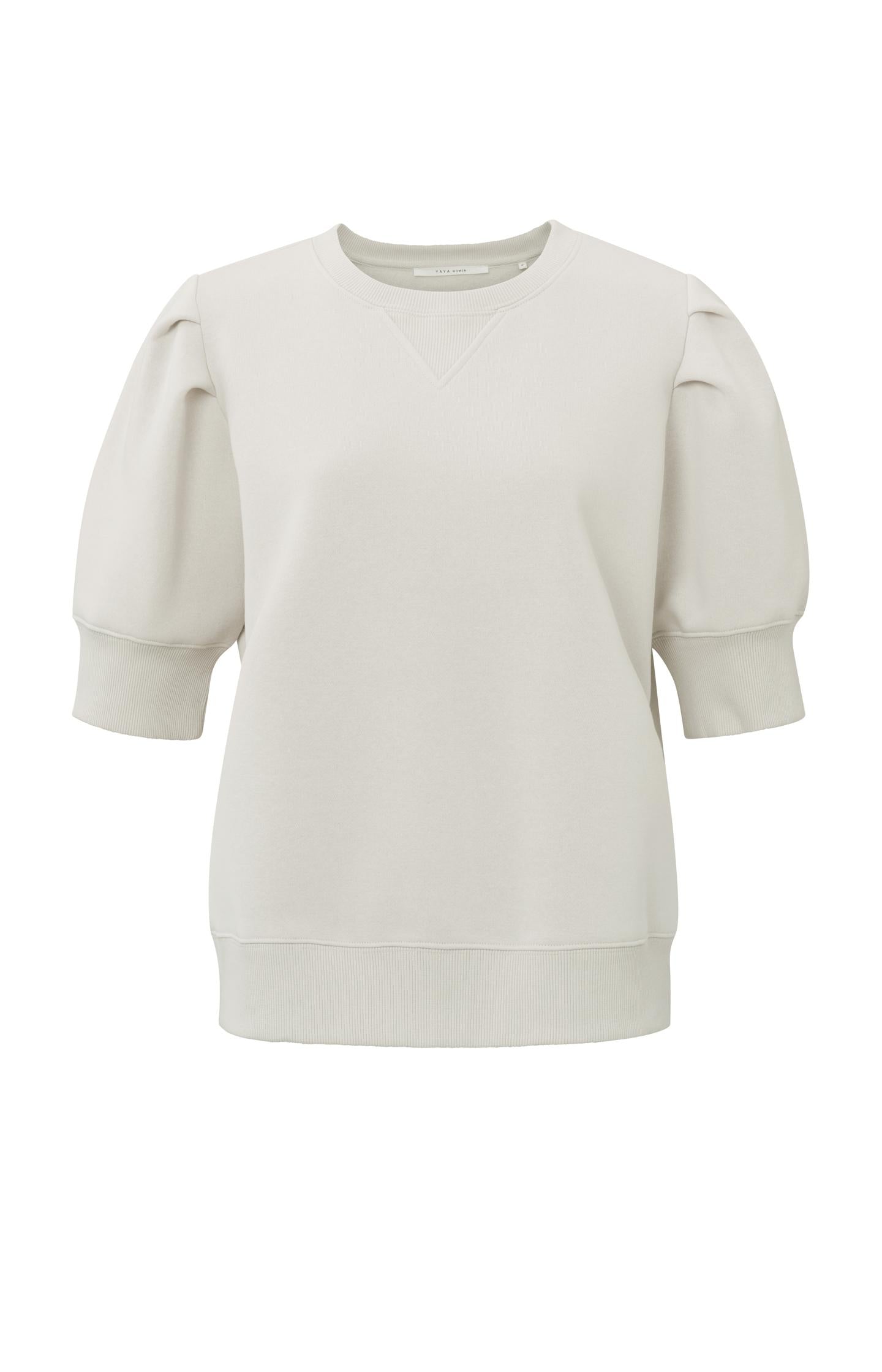 Sweatshirt with crewneck and mid-length, puffed sleeves - Type: product