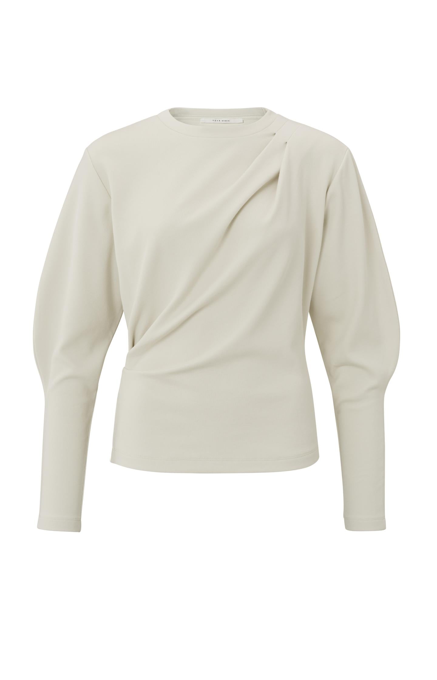 Sweatshirt with crewneck, long puff sleeves and detail - Type: product