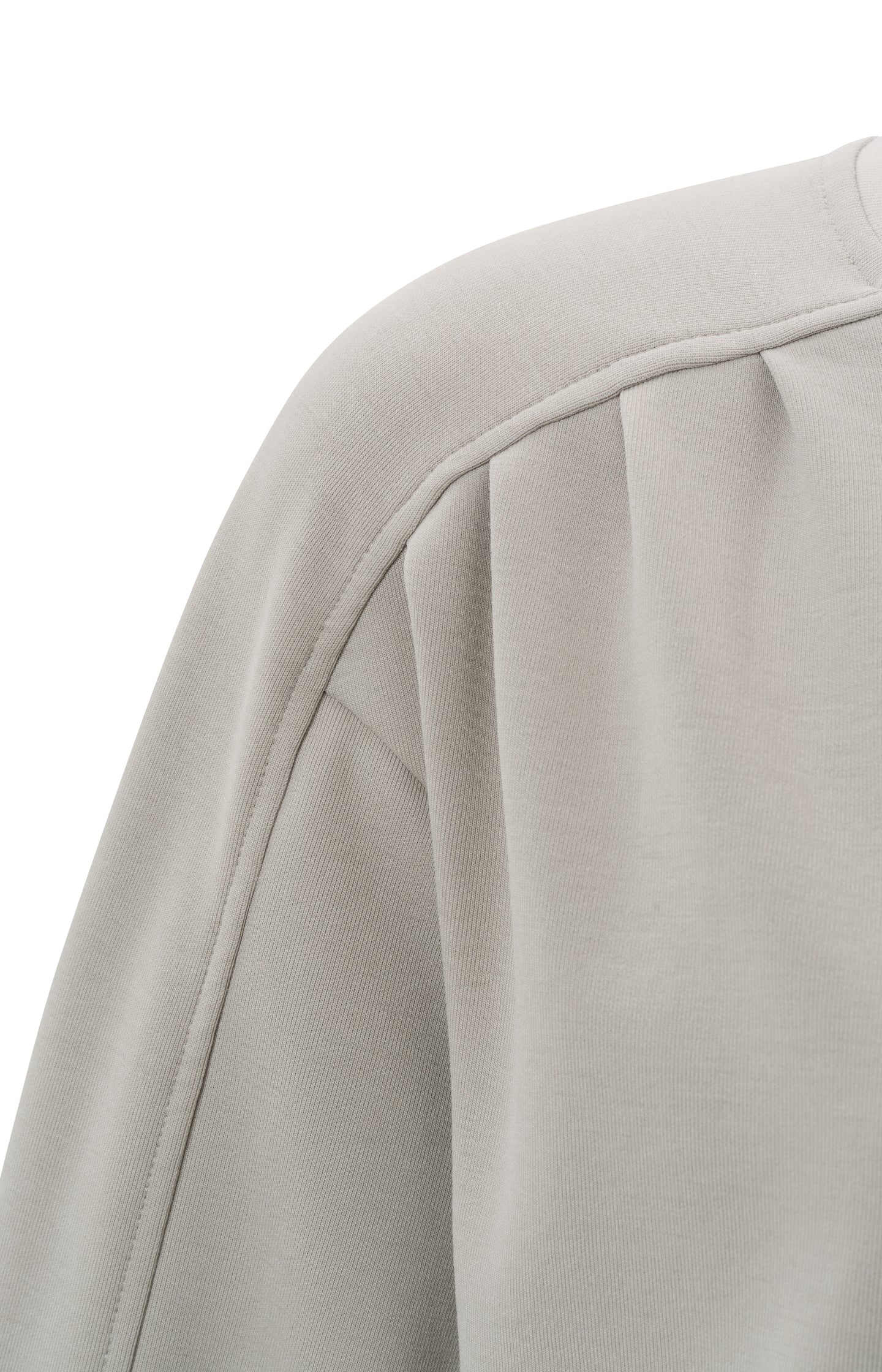 Sweatshirt with crewneck, long sleeves and pleated details