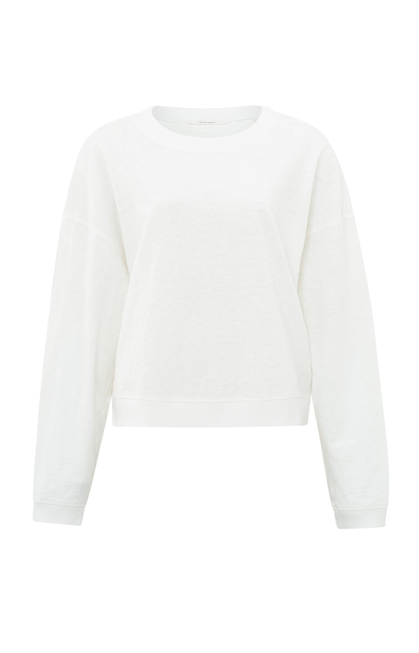 Sweatshirt with crewneck, long sleeves and slub effect - Type: product