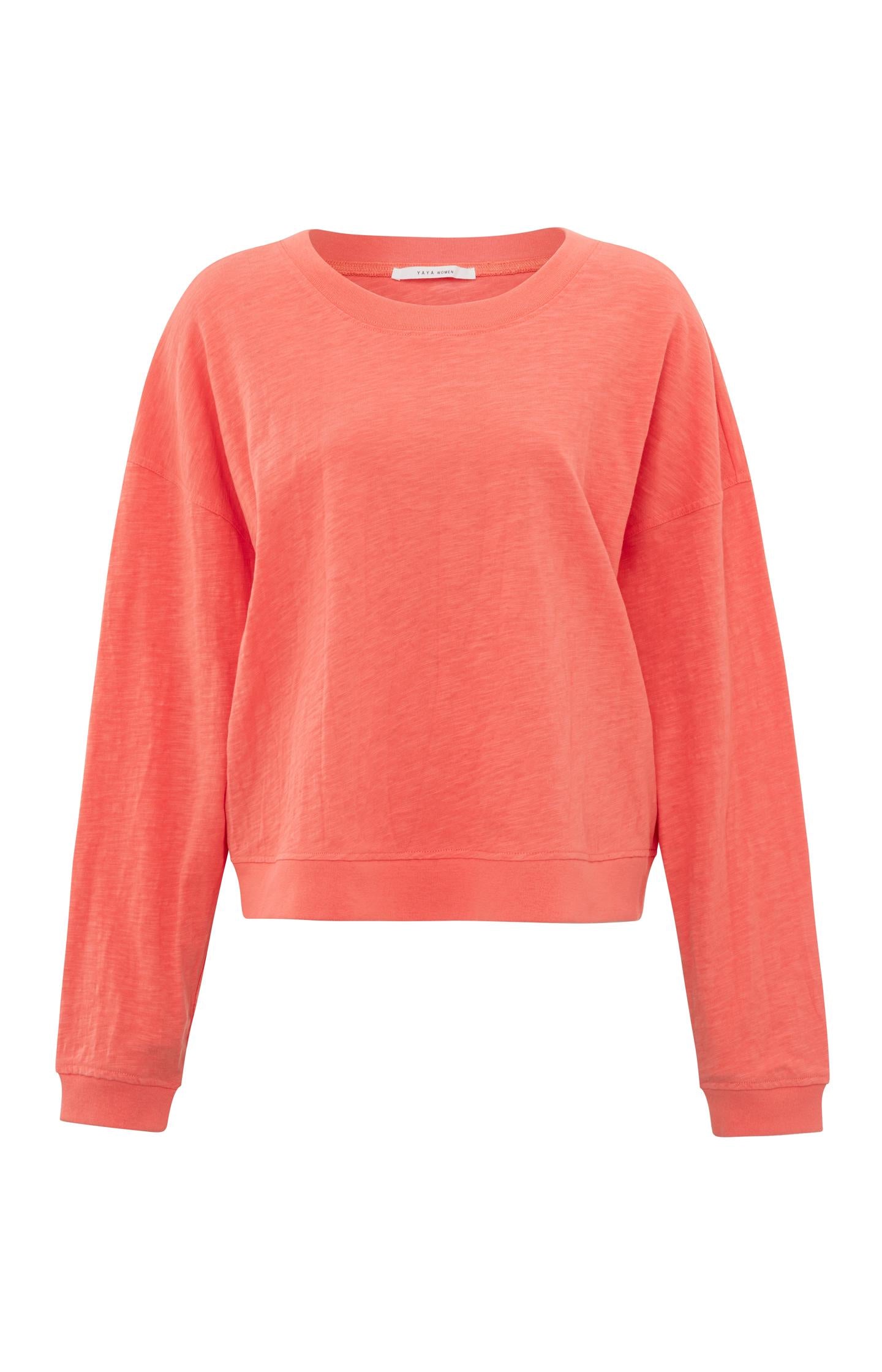 Sweatshirt with crewneck, long sleeves and slub effect - Type: product