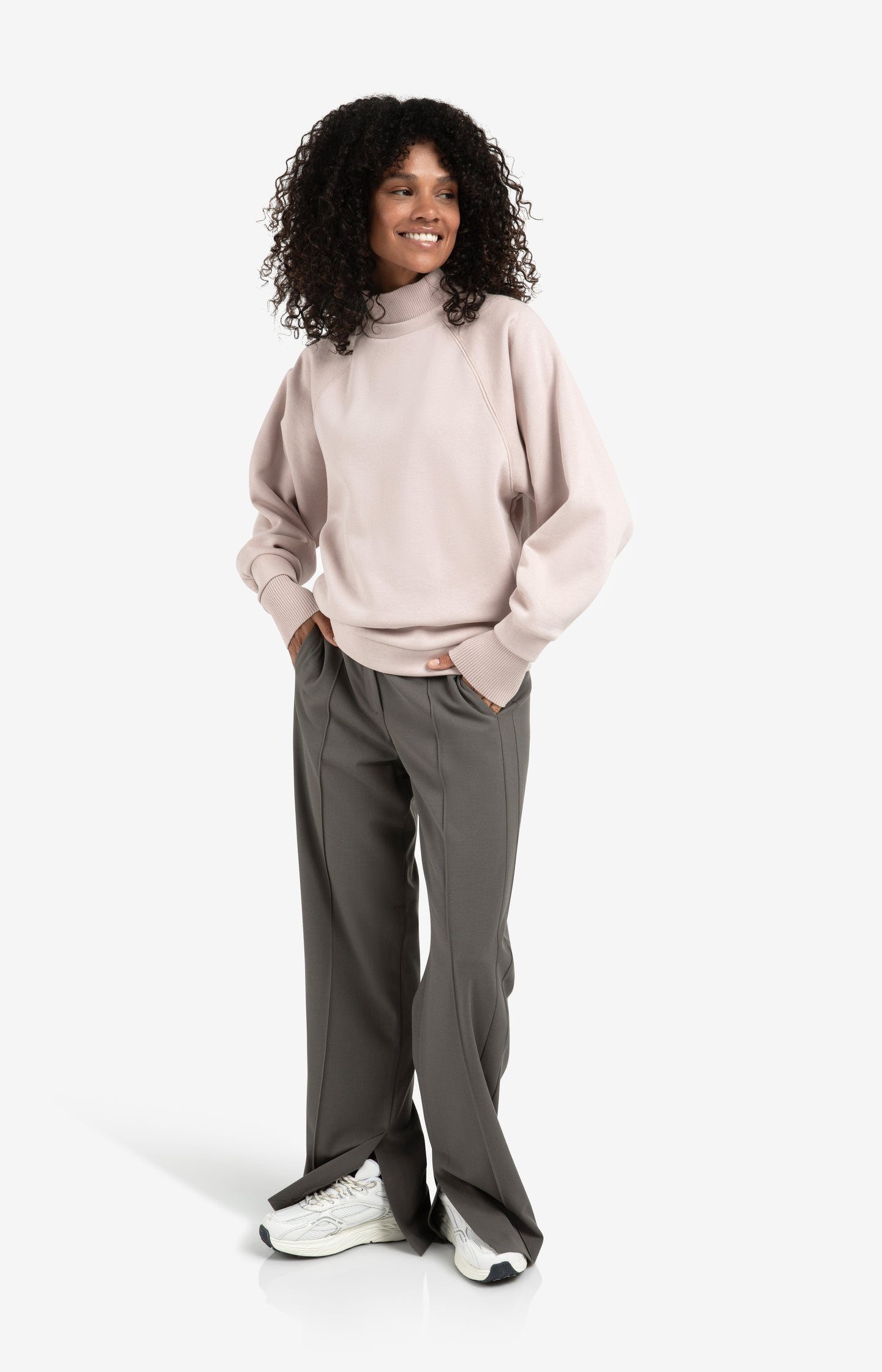 Sweatshirt with high ribbed collar and extended cuffs - Type: lookbook