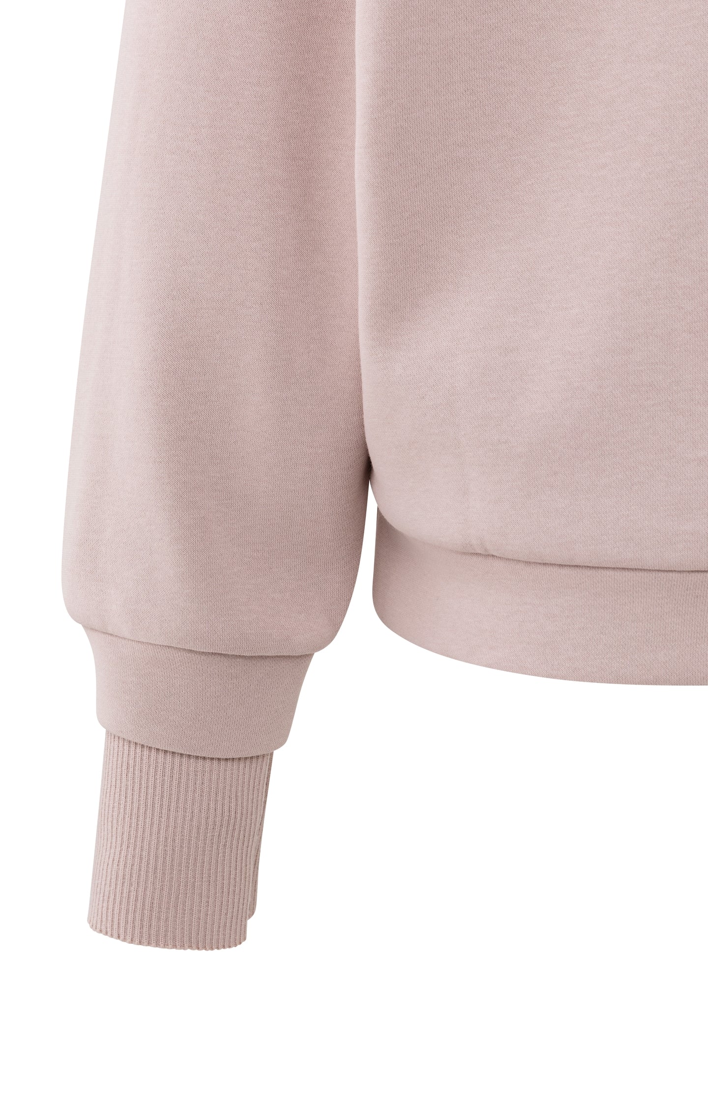Sweatshirt with high ribbed collar and extended cuffs
