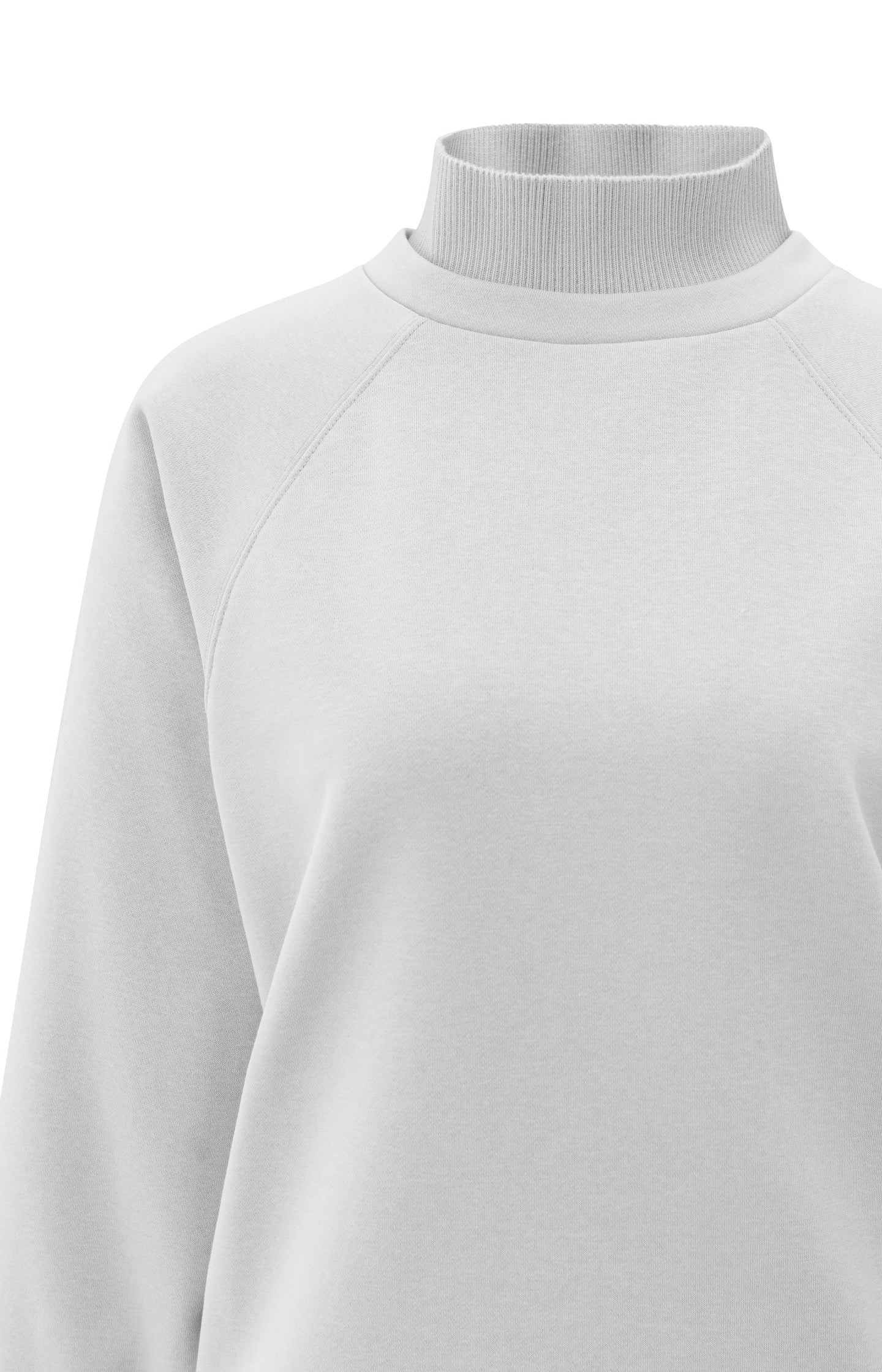 Sweatshirt with high ribbed collar and extended cuffs