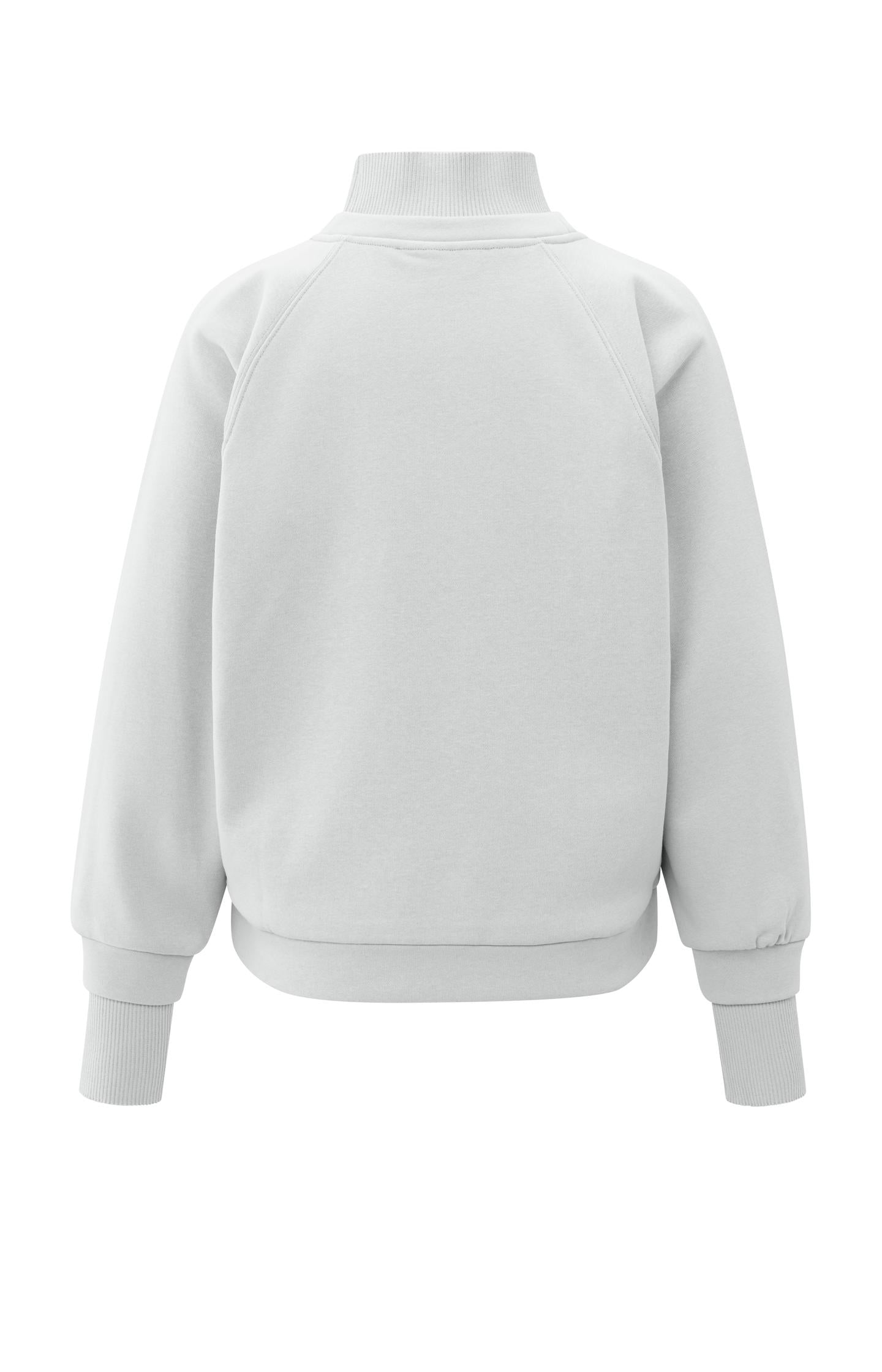 Sweatshirt with high ribbed collar and extended cuffs