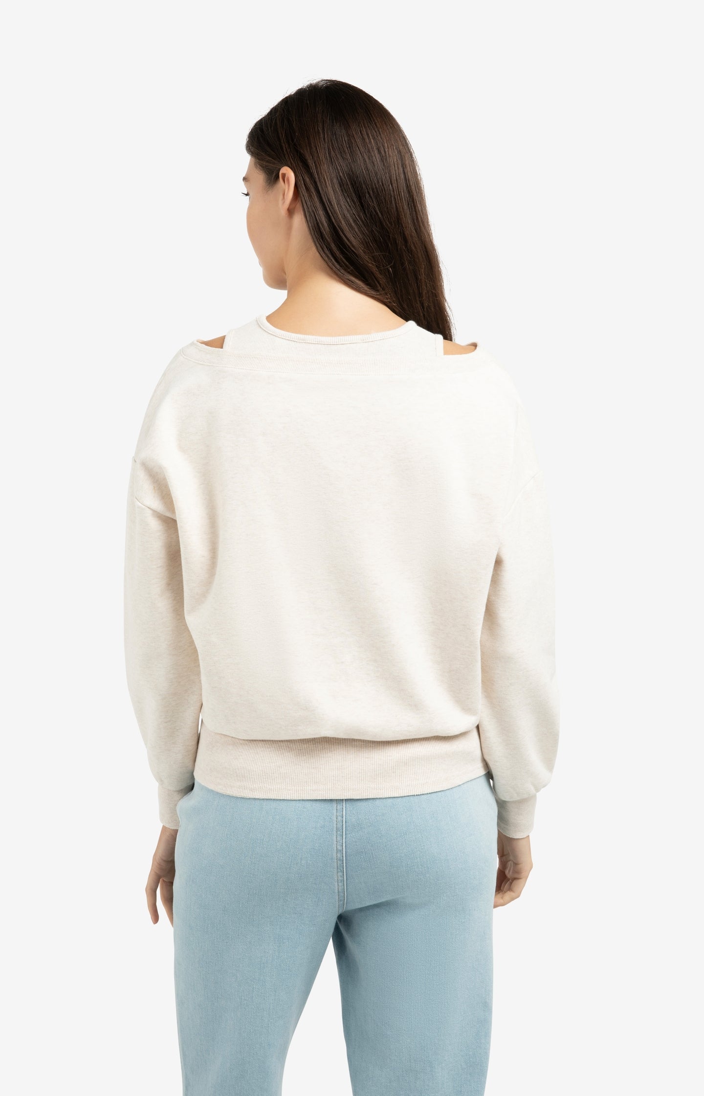 Sweatshirt with layered neckline detail