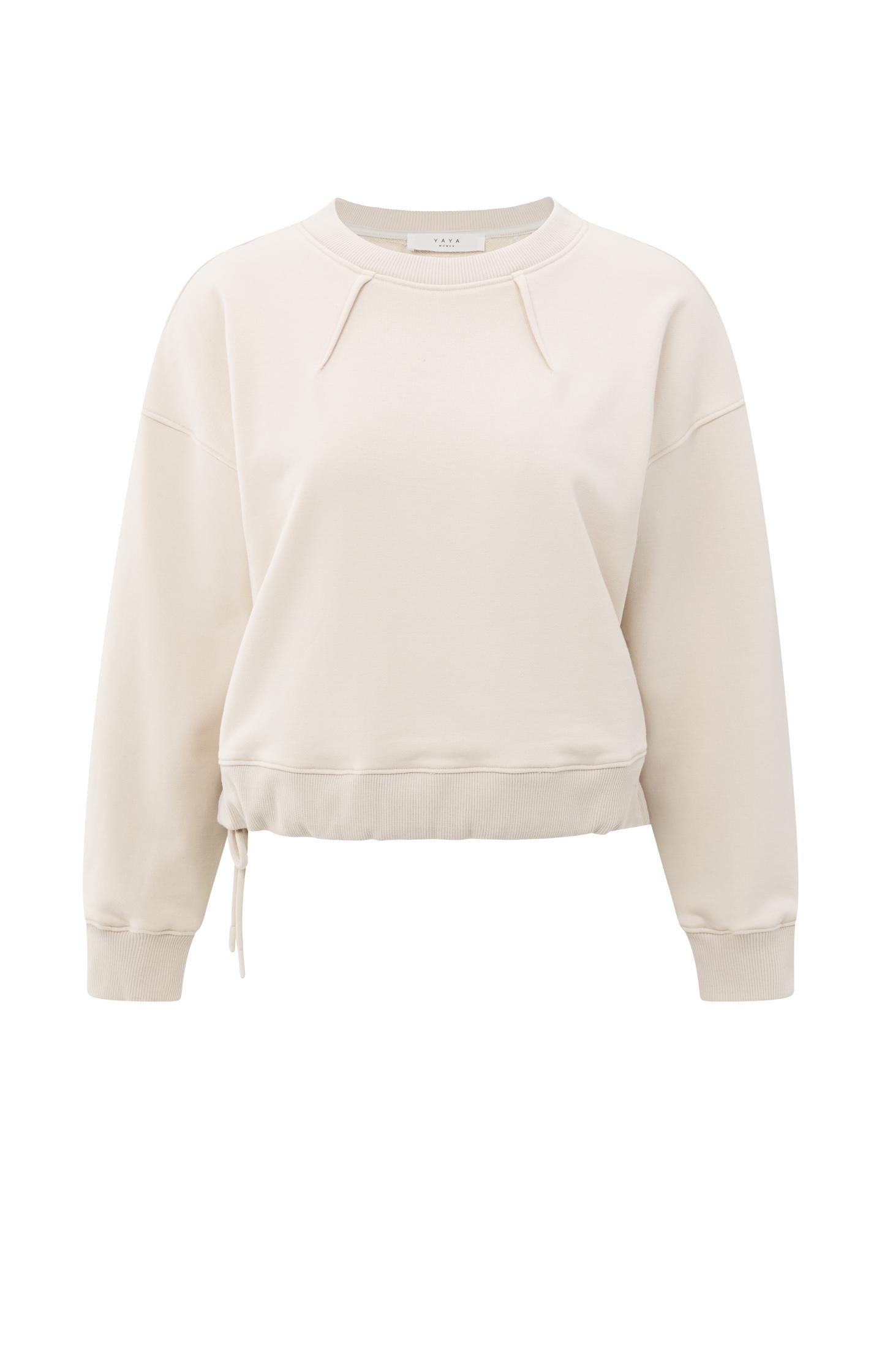 Sweatshirt with pleat details and side drawstring - Type: product