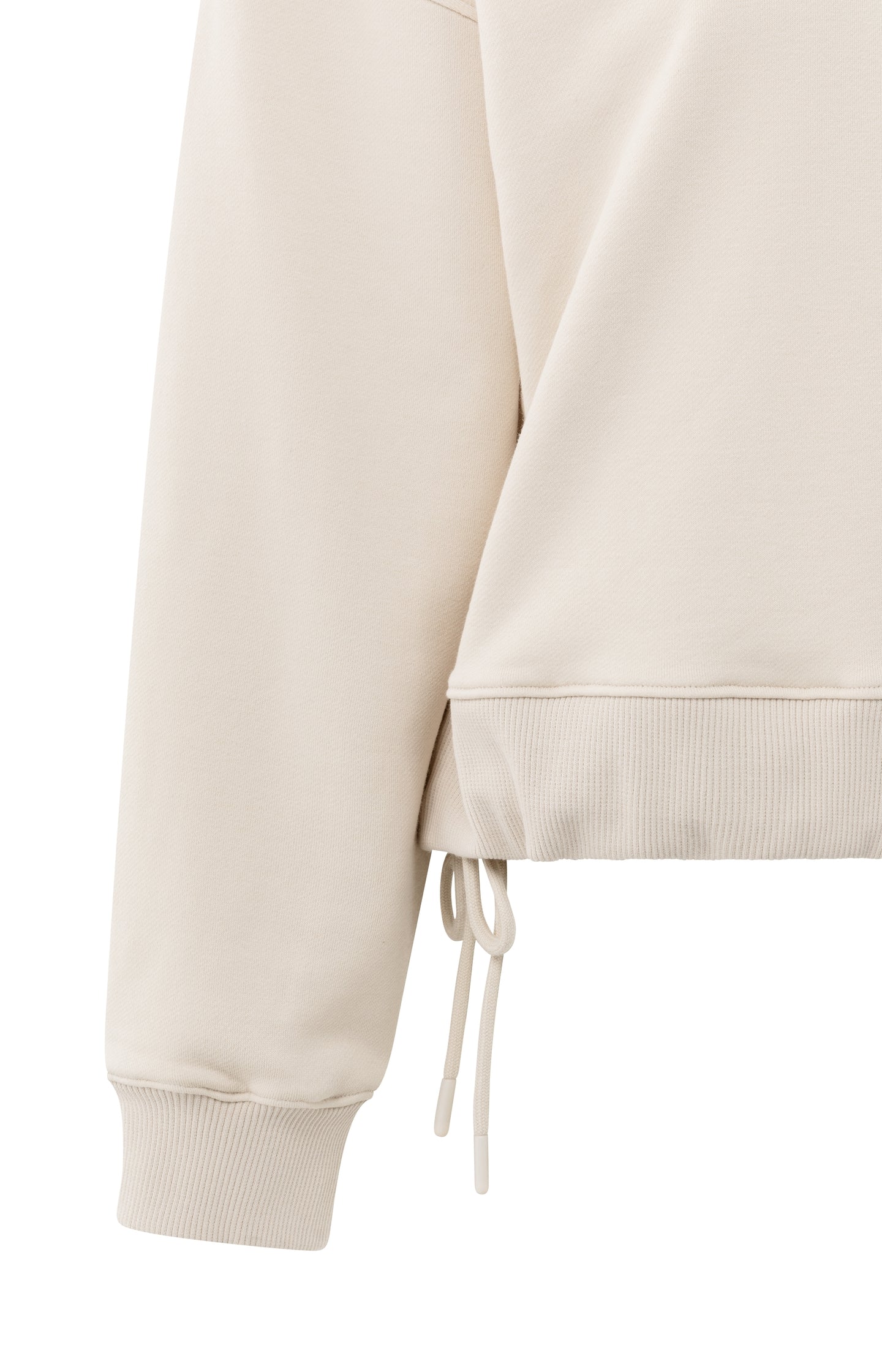 Sweatshirt with pleat details and side drawstring