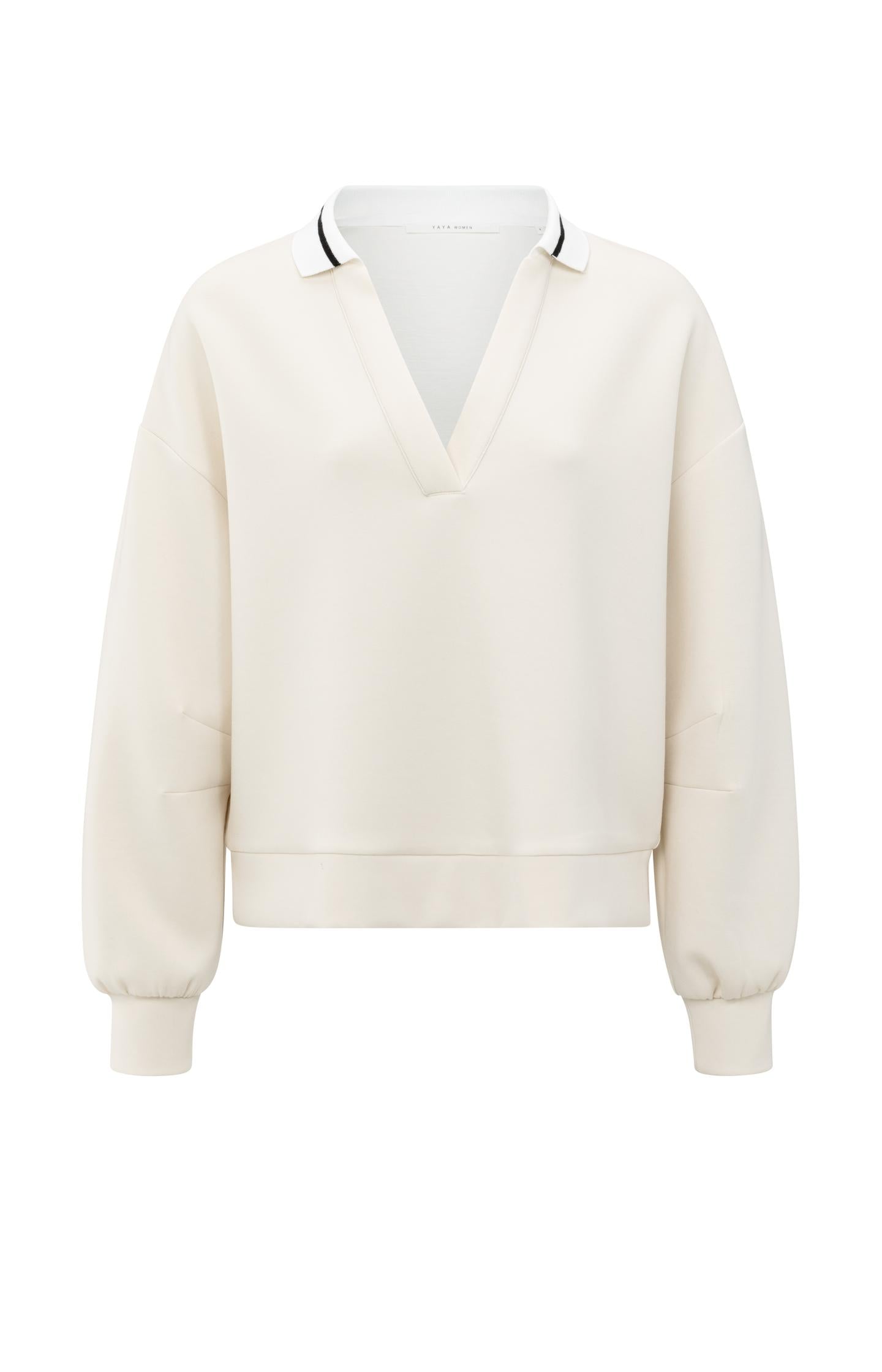 Sweatshirt with polo collar and V-neck - Type: product