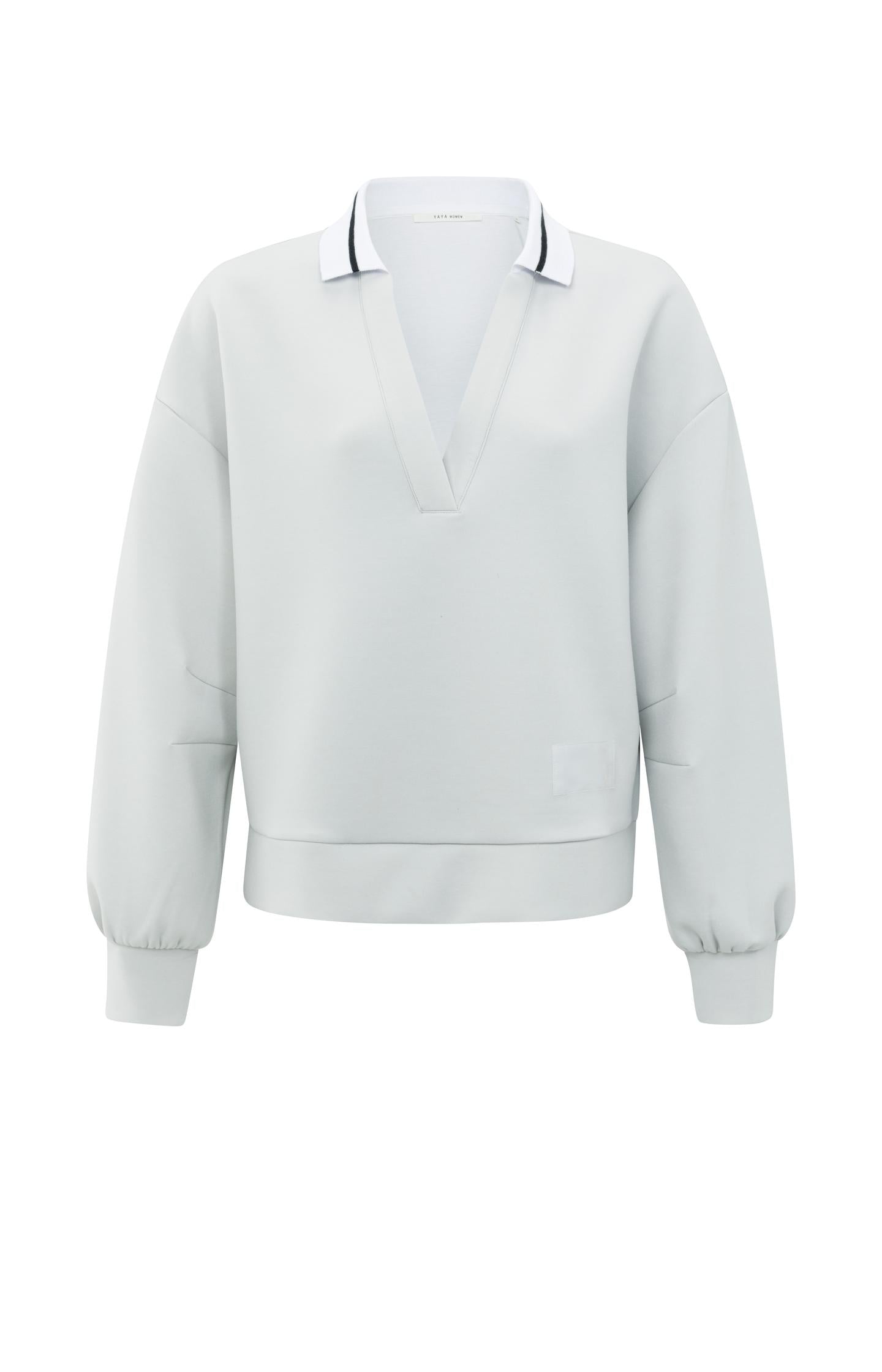 Sweatshirt with polo collar and V-neck - Type: product